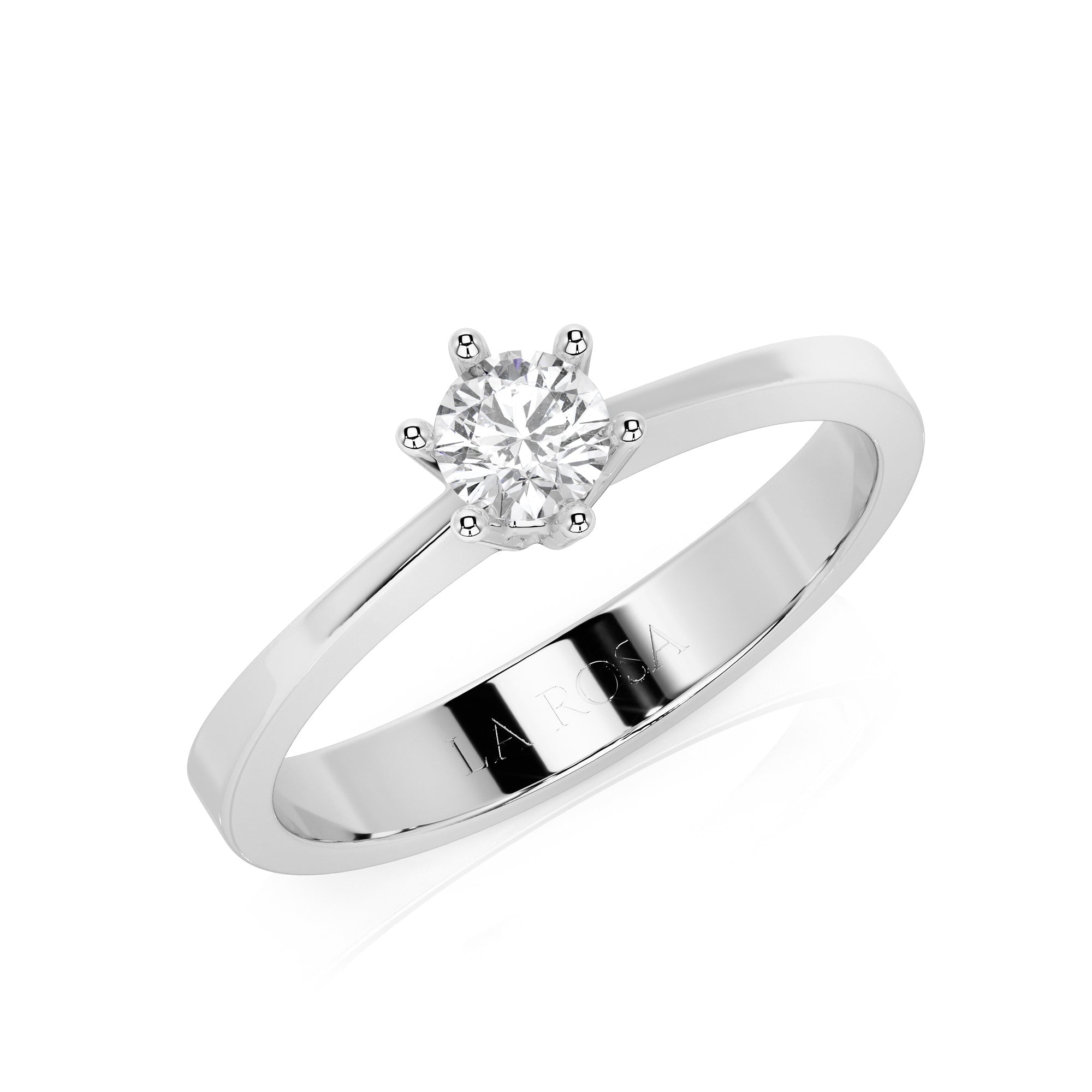 Inel de logodna LDR0295 din aur alb 18k cu diamant - Bijuterii LA ROSA - Verighete si Inele de Logodna, bijuterii cu diamante