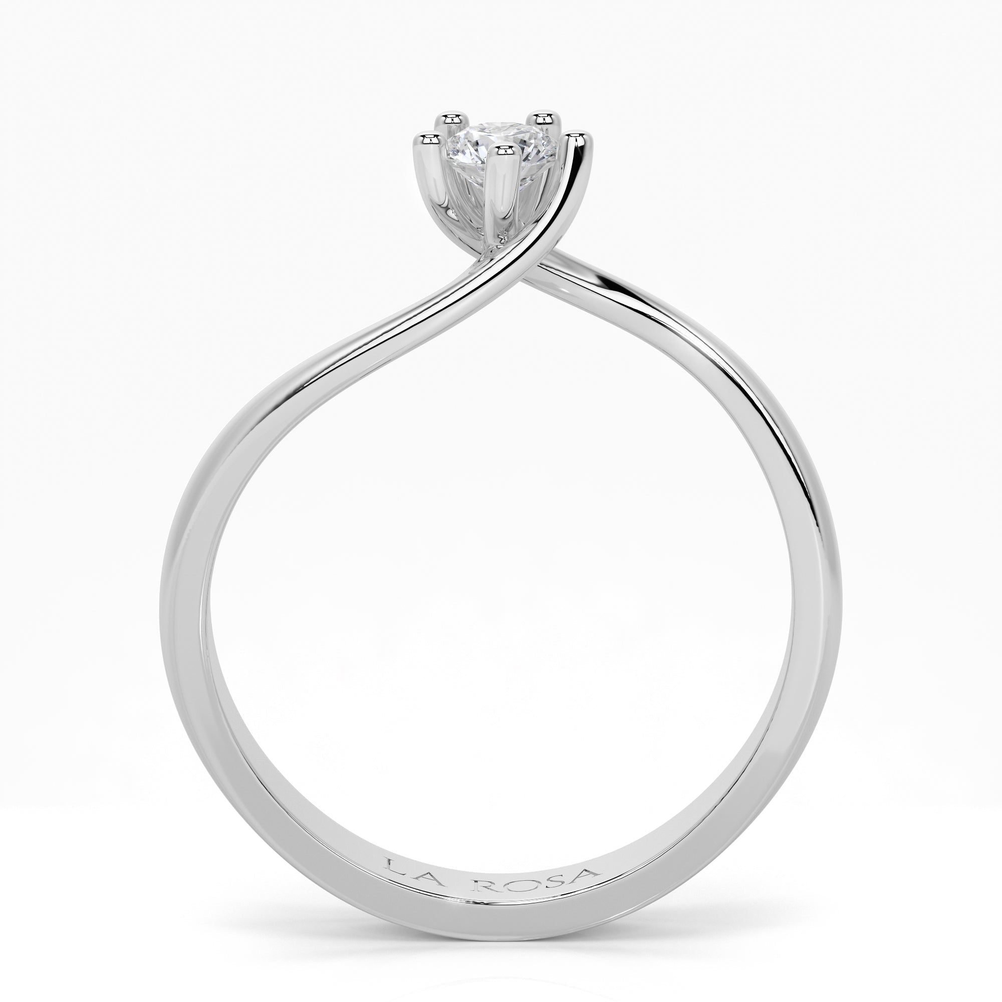 Inel de logodna LRY160 din aur alb 18k cu diamant - Bijuterii LA ROSA - Verighete si Inele de Logodna, bijuterii cu diamante