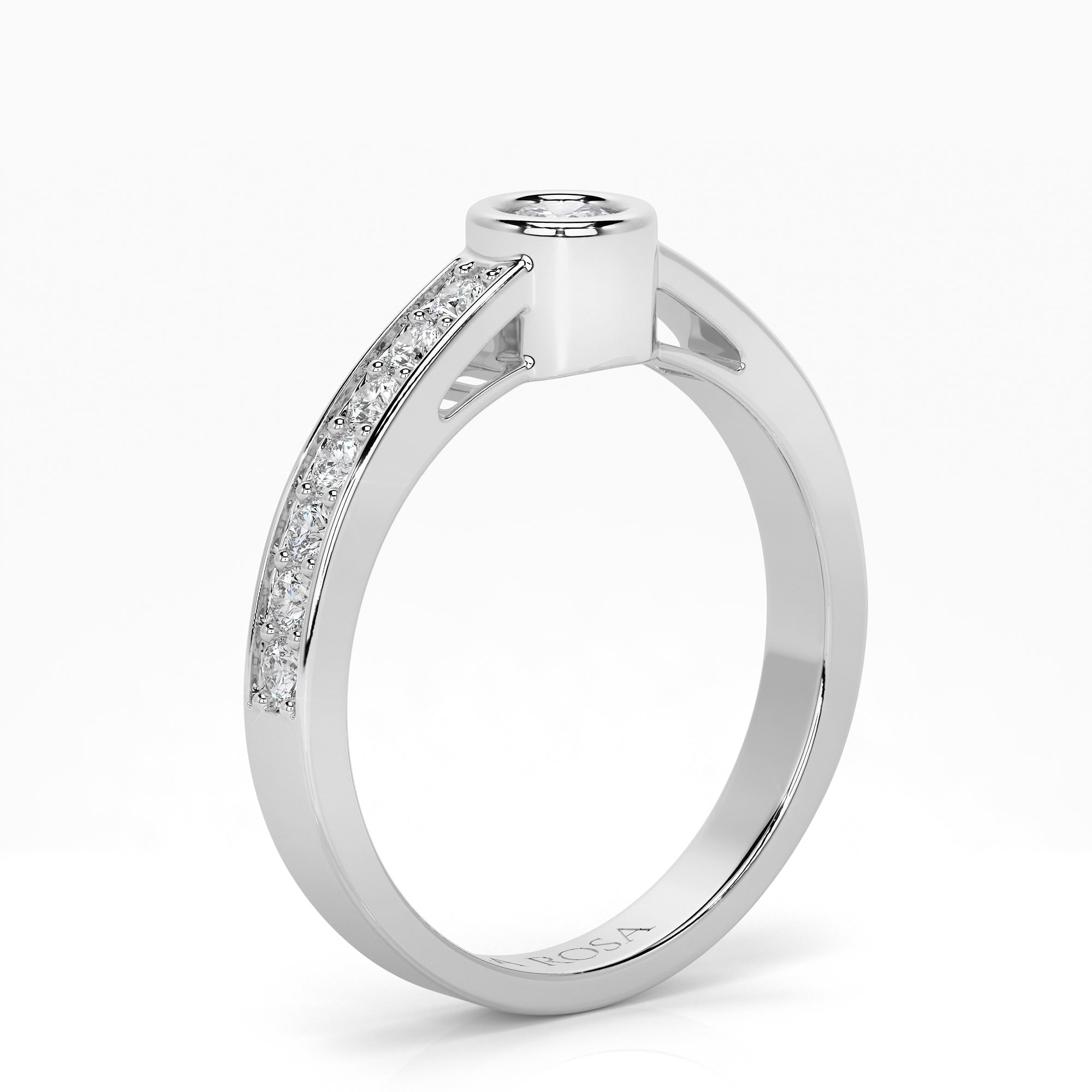 Inel de logodna LRY208 din aur alb 18k cu diamante - Bijuterii LA ROSA - Verighete si Inele de Logodna, bijuterii cu diamante