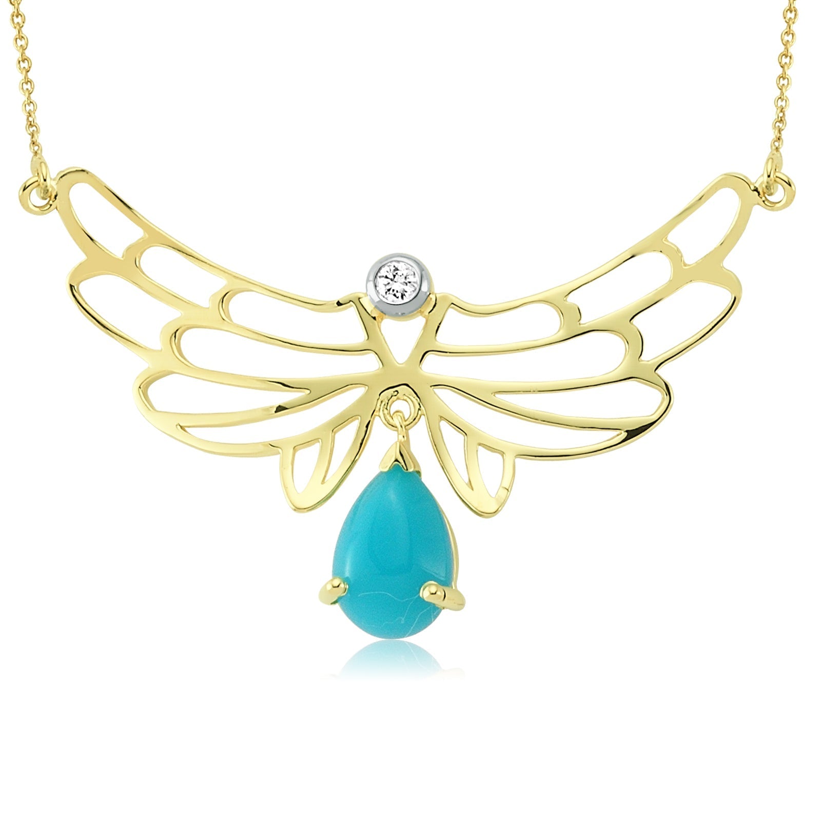 Colier LDNA0368 din aur galben 14k cu diamant si pietre semipretioase - Bijuterii LA ROSA