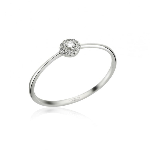 Inel de logodna LR00141 din platina cu diamante forma rotunda - Bijuterii LA ROSA