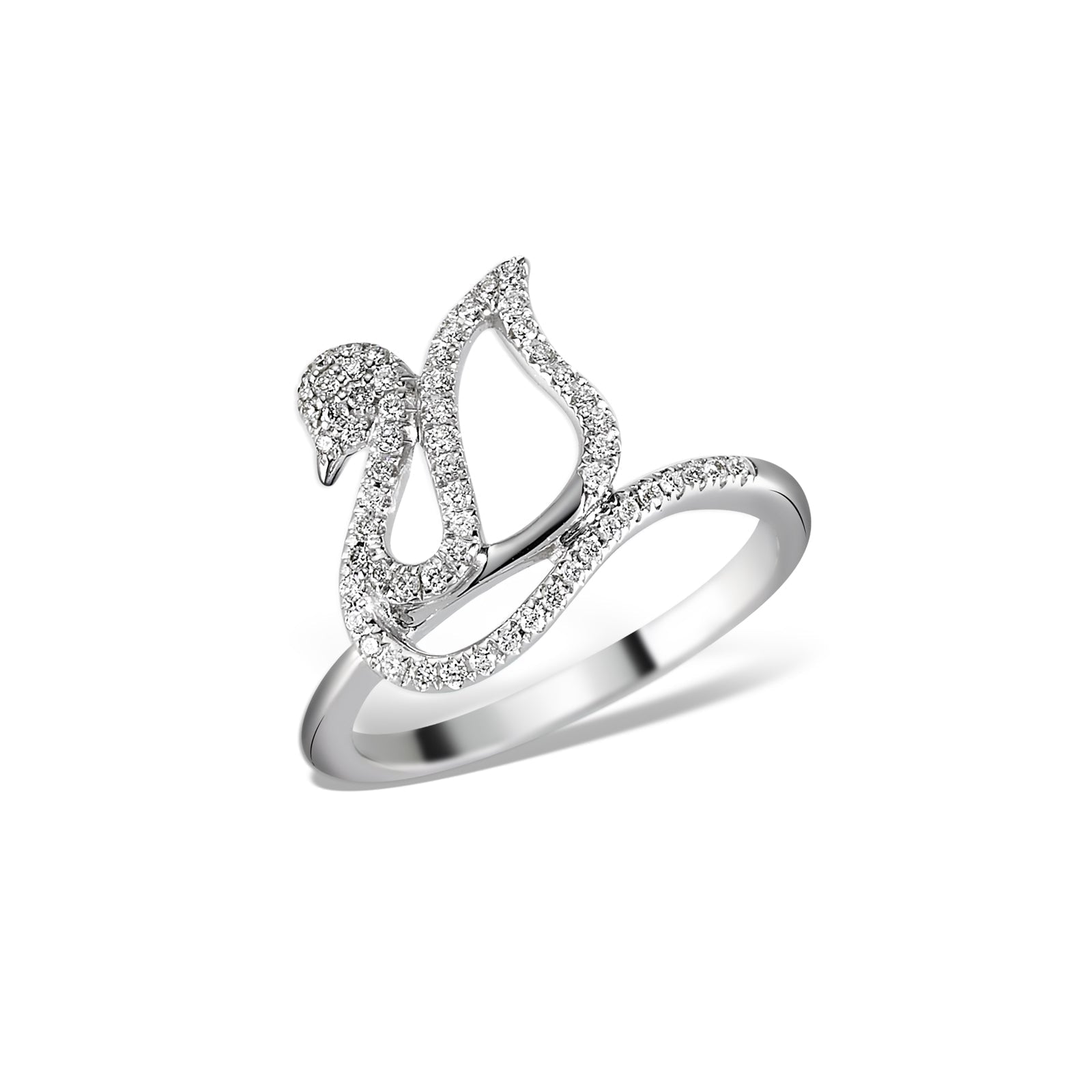 INEL LR00196 DIN AUR ALB 18K FORMA LEBADA CU DIAMANTE - Bijuterii LA ROSA