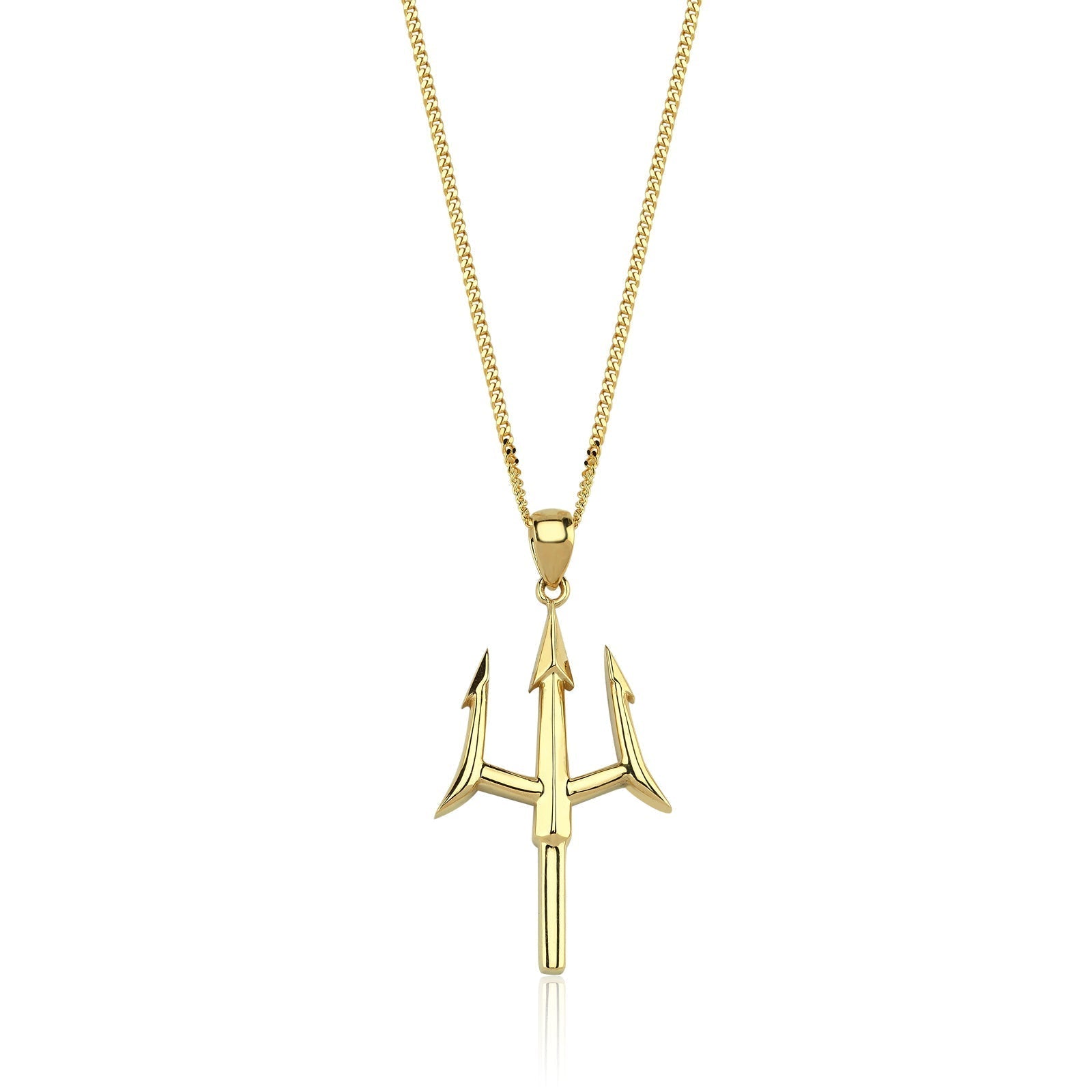 COLIER BARBATESC LRSM110 DIN AUR GALBEN 14K FORMA TRIDENT - Bijuterii LA ROSA - Verighete si Inele de Logodna, bijuterii cu diamante