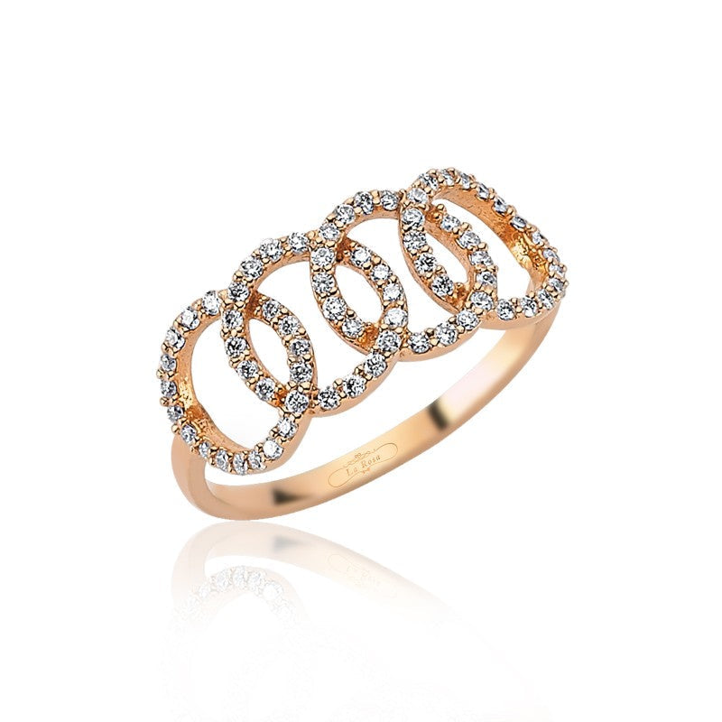 INEL LRVA0300 DIN AUR ROZ 18K FORMA ROTUNDA CU DIAMANTE - Bijuterii LA ROSA
