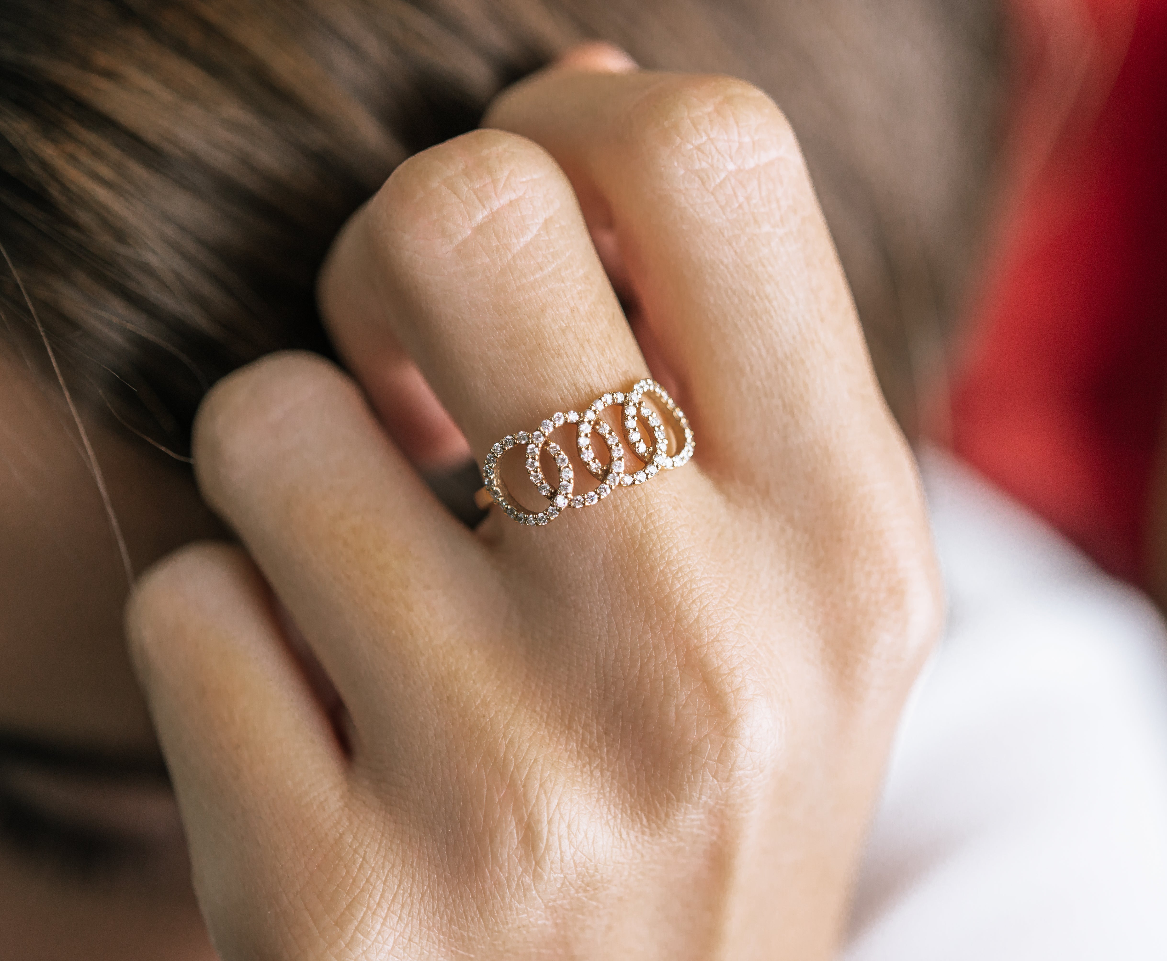INEL LRVA0300 DIN AUR ROZ 18K FORMA ROTUNDA CU DIAMANTE - Bijuterii LA ROSA