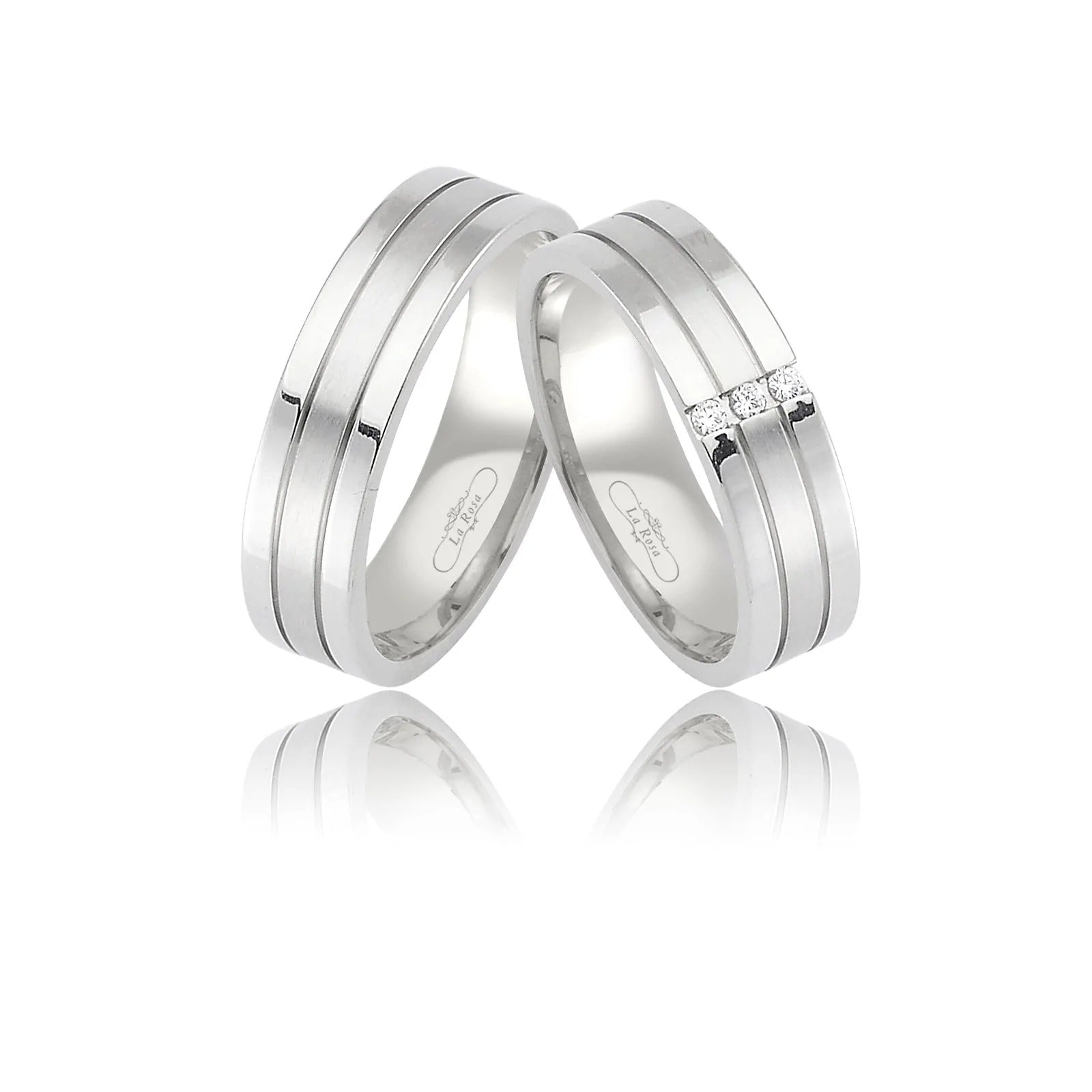 Verighete MONTANA din platina cu diamante sau cristale - Bijuterii LA ROSA