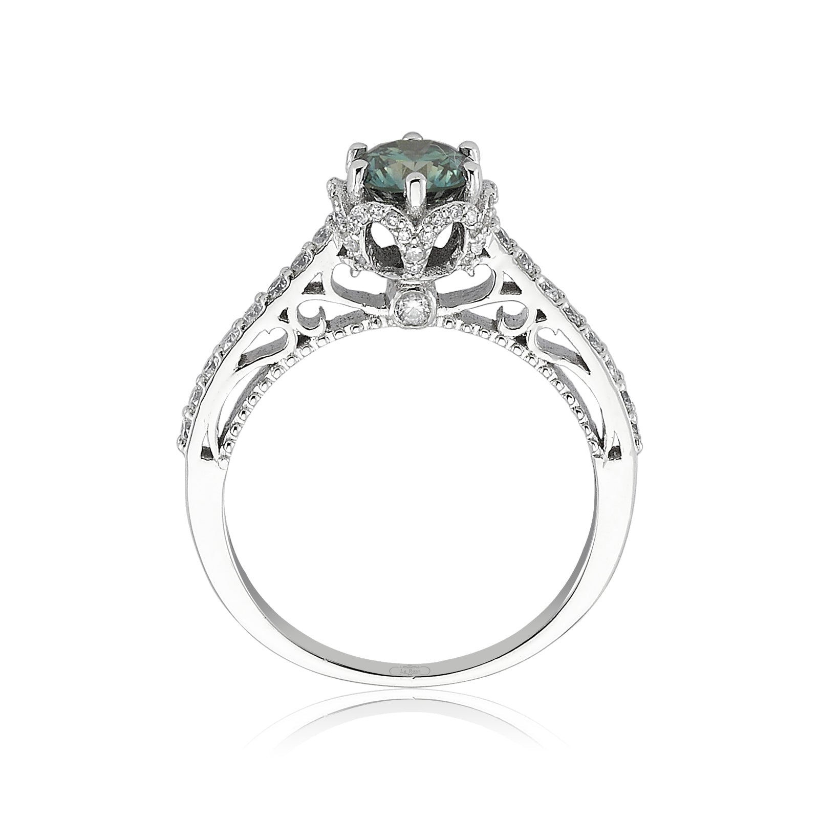 Inel de logodna PIERRETTE din aur alb 18k Blue Diamond - Bijuterii LA ROSA