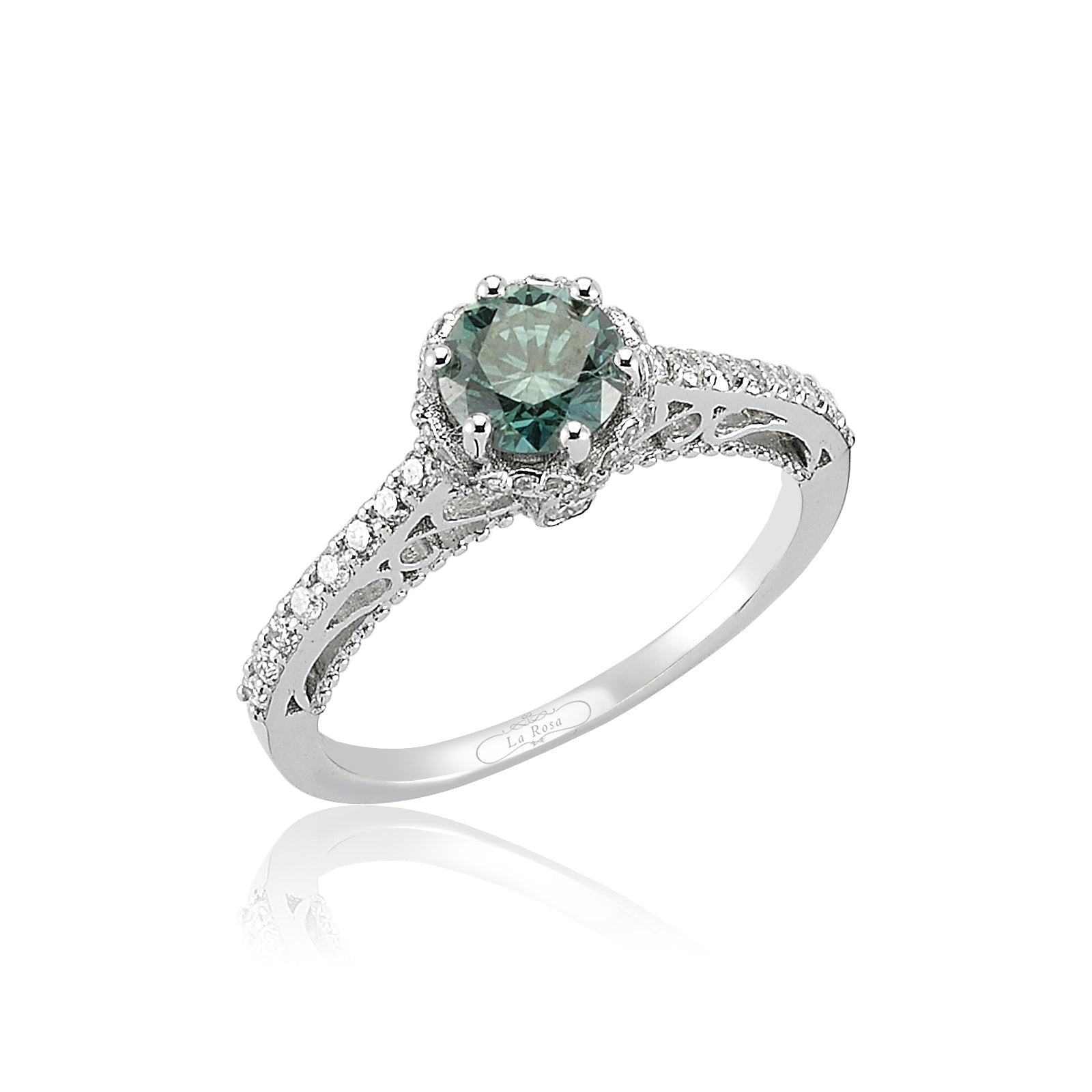 Inel de logodna PIERRETTE din aur alb 18k Blue Diamond - Bijuterii LA ROSA