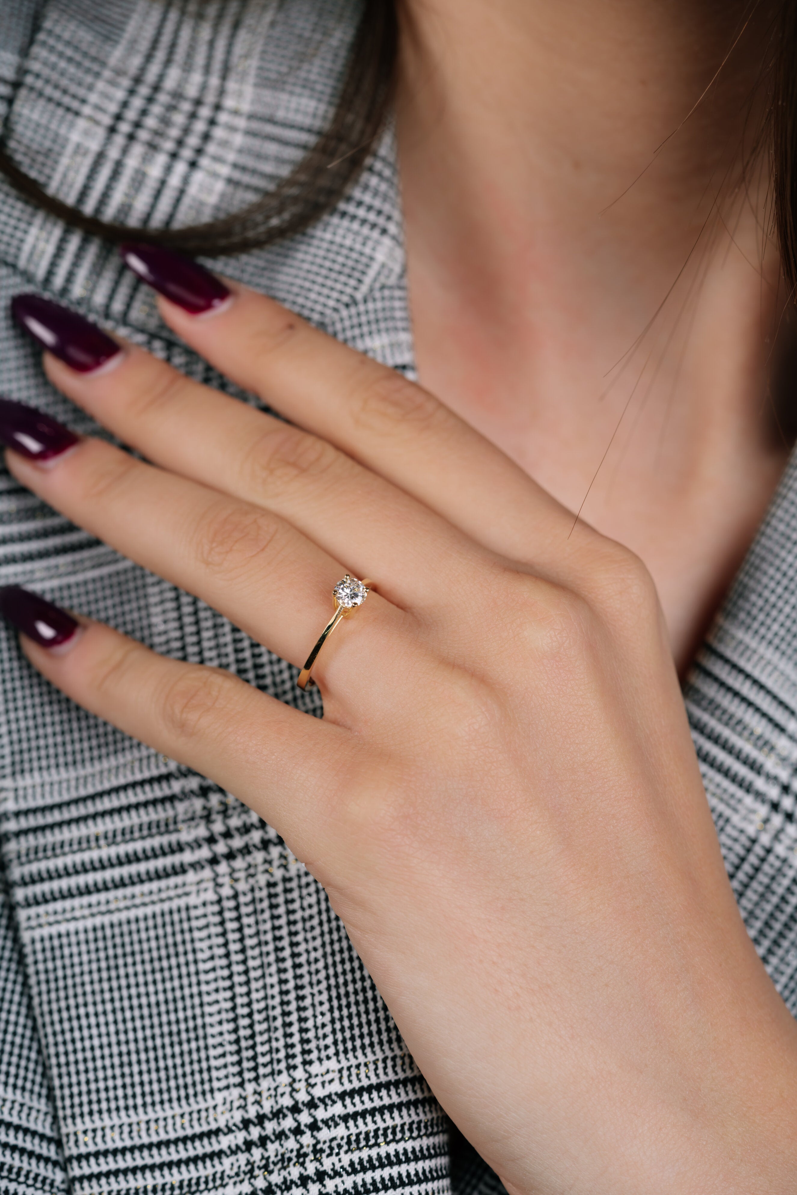 Inel de logodna SAGARA din aur galben 18k cu diamant - Bijuterii LA ROSA