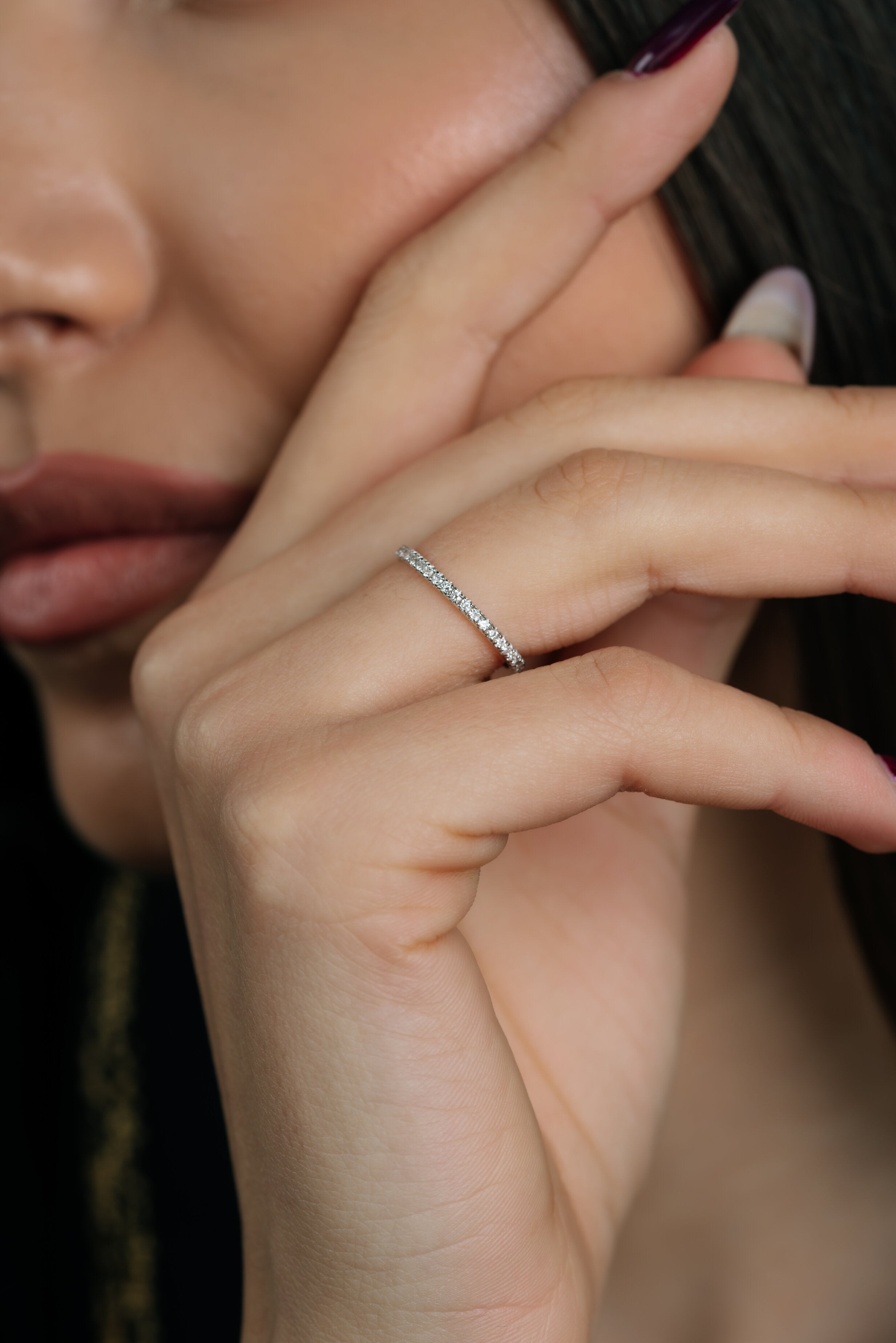 INEL R004245 DIN AUR ALB 14K FORMA ROTUNDA CU DIAMANTE - Bijuterii LA ROSA