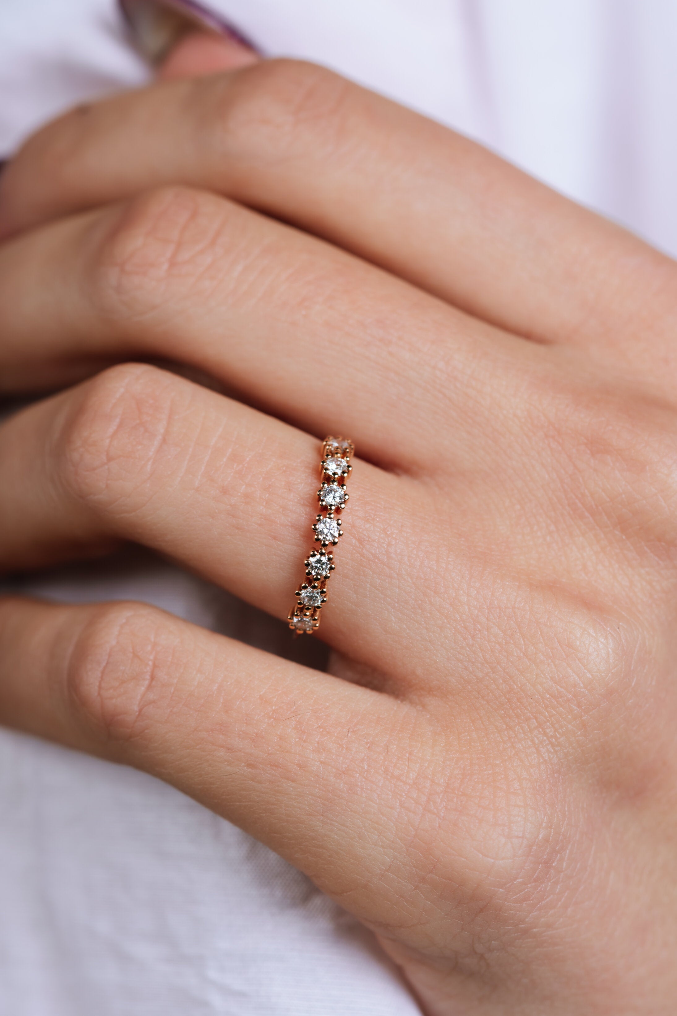 INEL R002208 DIN AUR ROZ 14K FORMA ROTUNDA CU DIAMANTE - Bijuterii LA ROSA