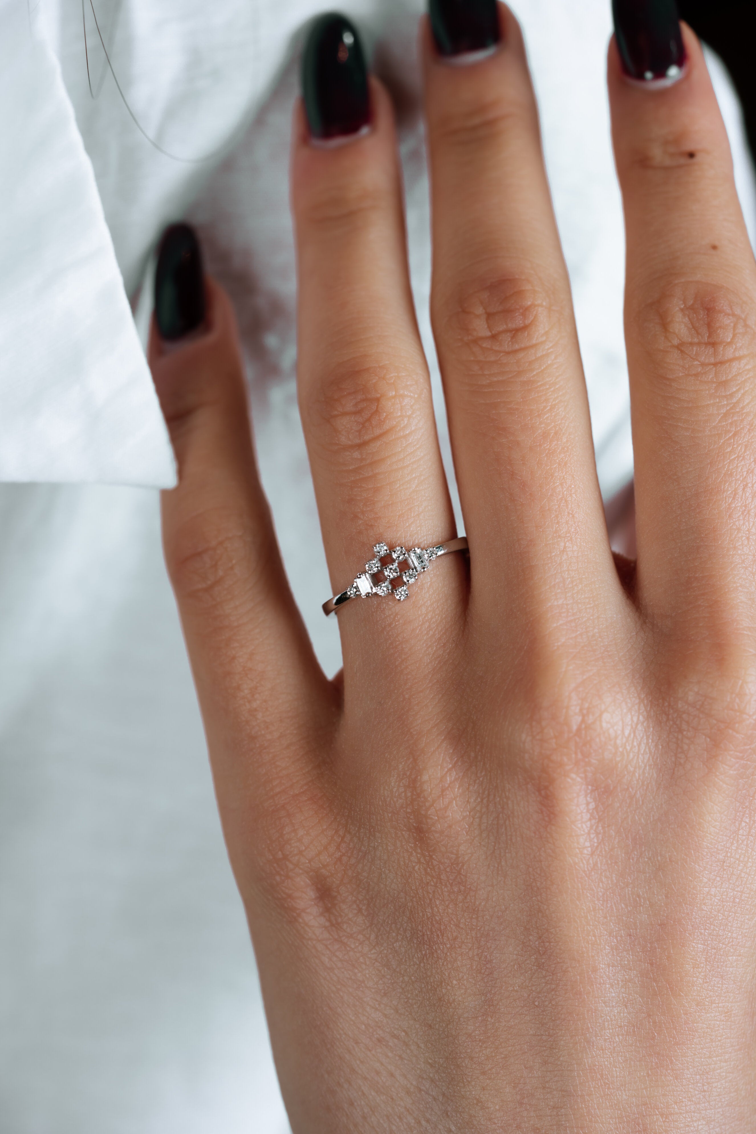 INEL R002501 DIN AUR ALB 14K CU DIAMANTE - Bijuterii LA ROSA