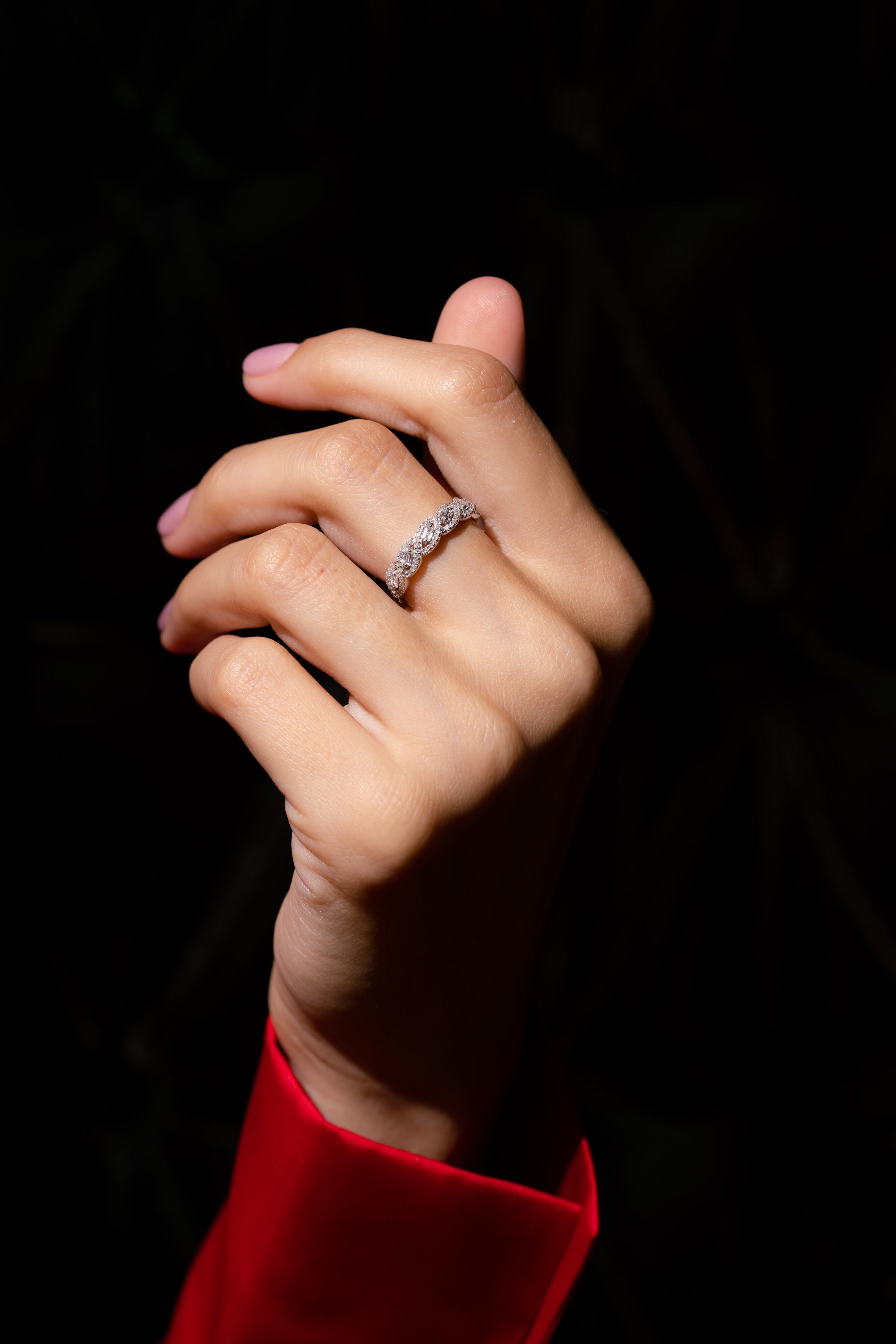 INEL R003965 DIN AUR ALB 14K FORMA INFINIT CU DIAMANTE - Bijuterii LA ROSA