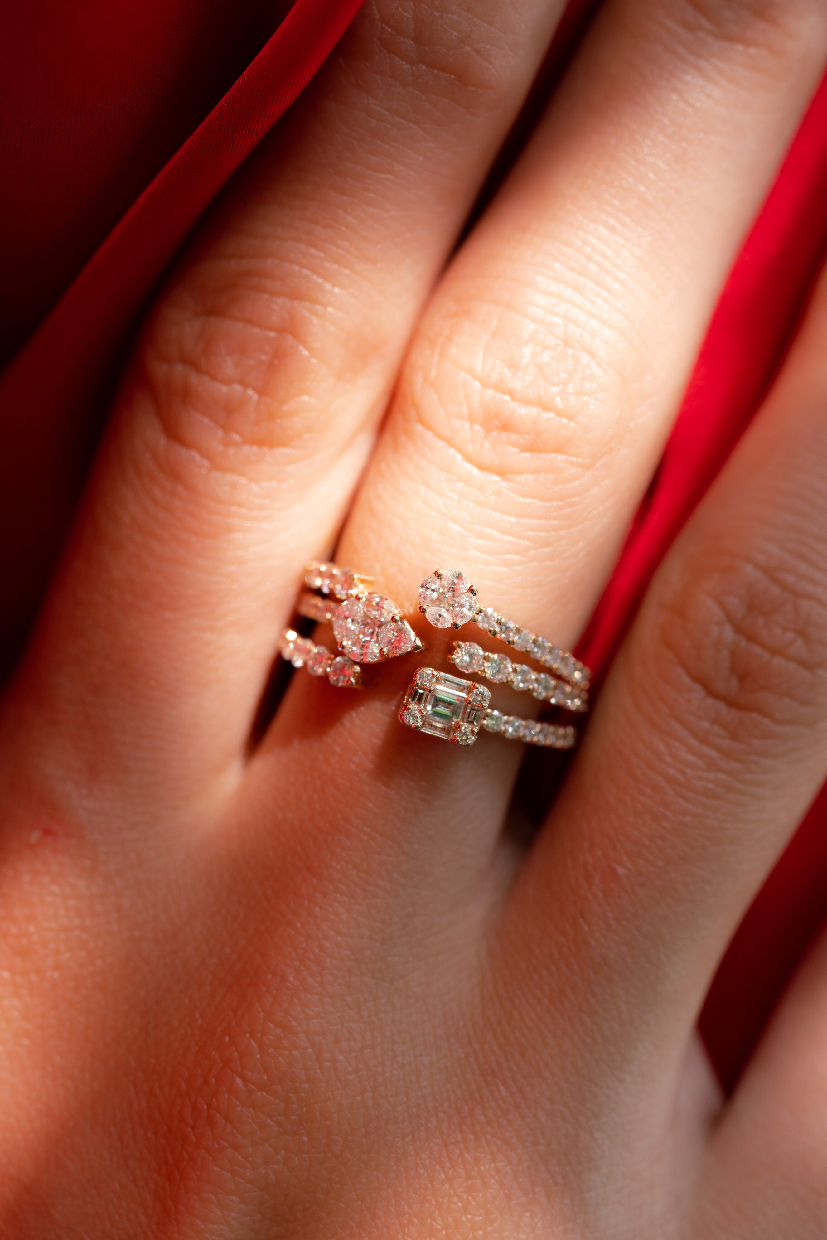 INEL R004143 DIN AUR ROZ 14K CU DIAMANTE - Bijuterii LA ROSA