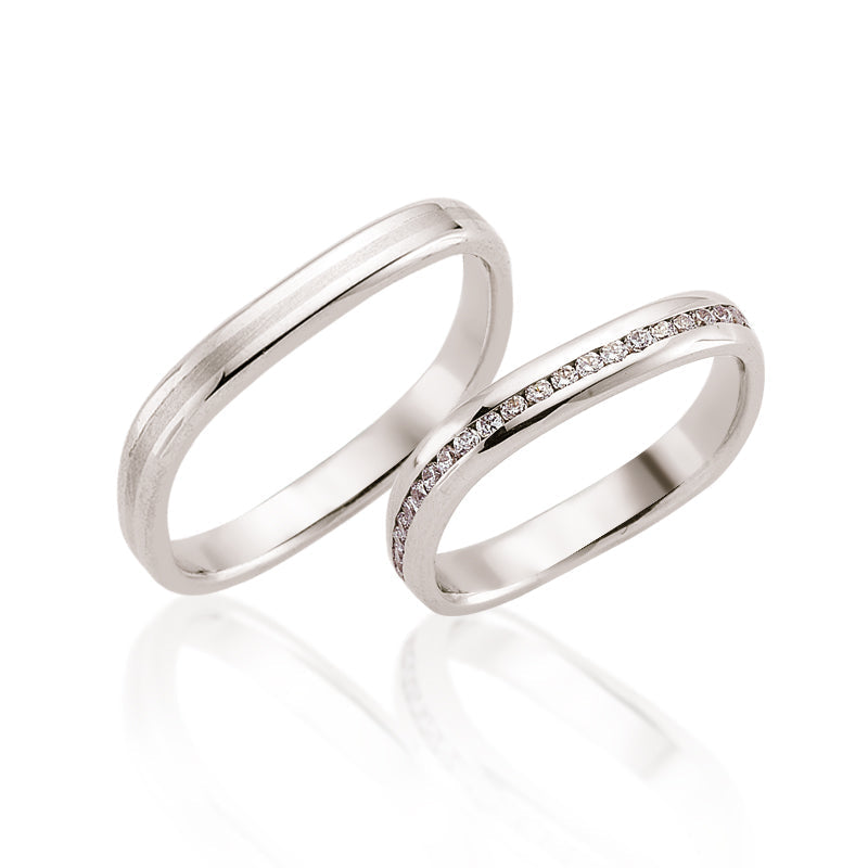 Verighete Square Infinity din aur alb cu diamante sau cu cristale - Bijuterii LA ROSA