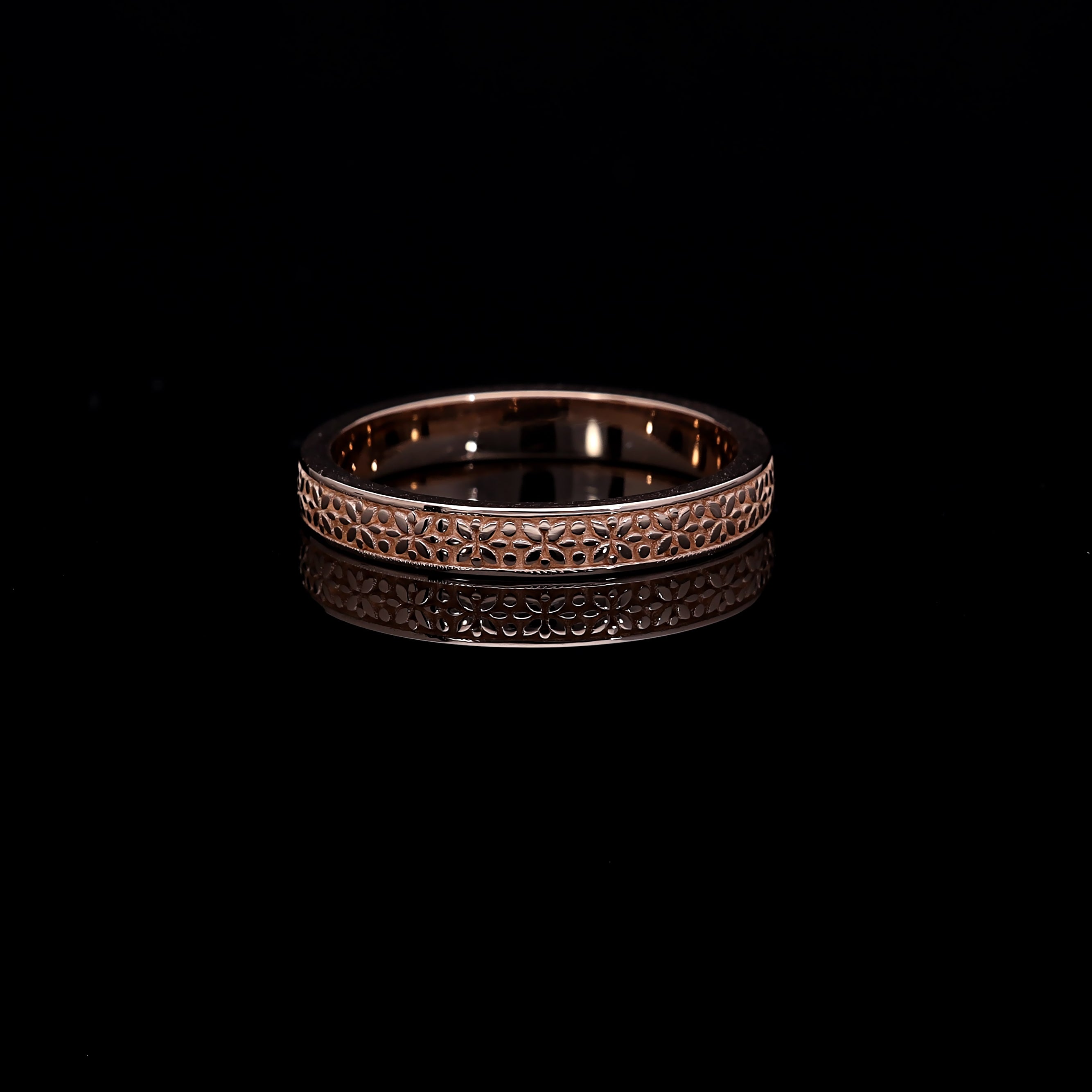 Inel V000468 din aur roz 14k model floare - Bijuterii LA ROSA