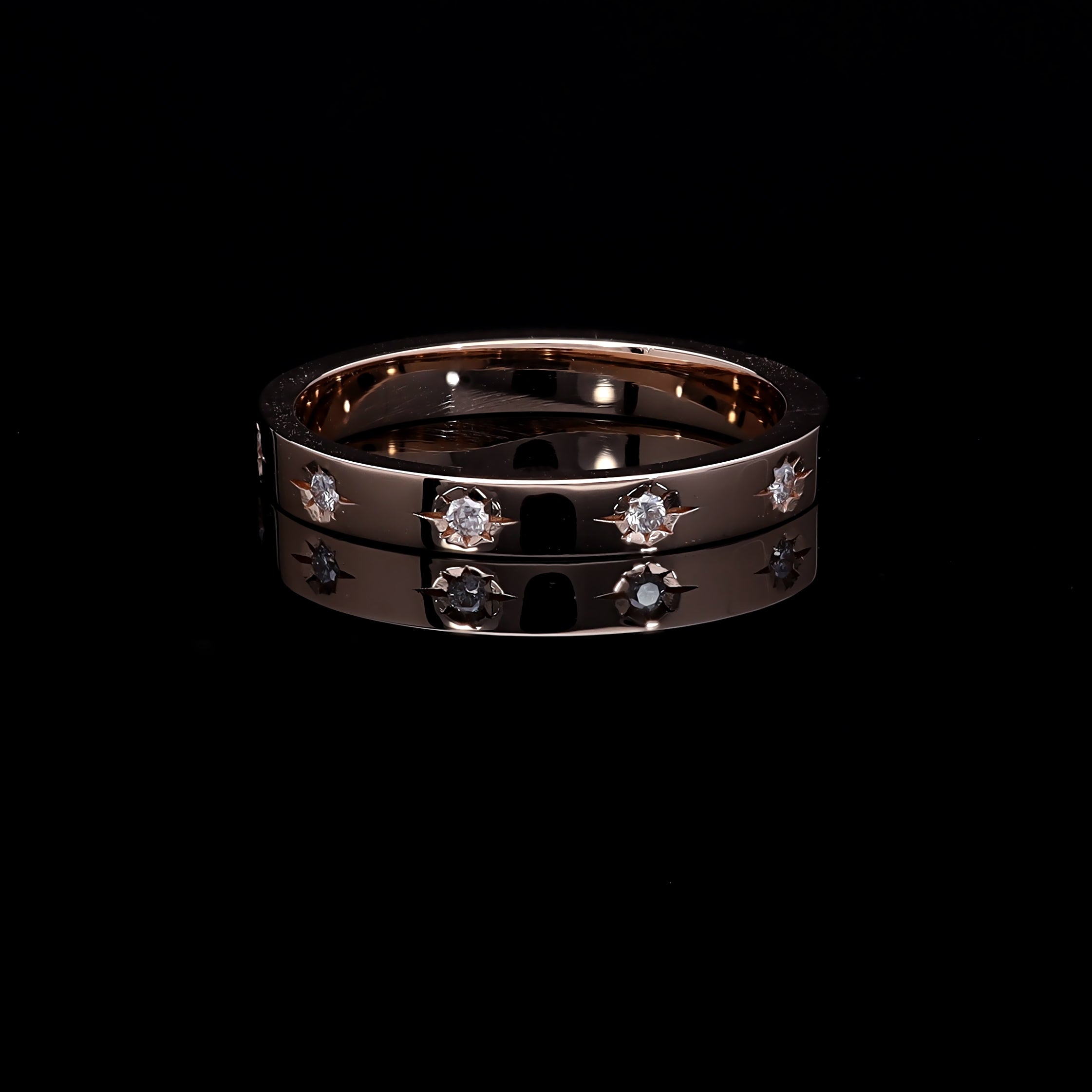 Inel V000474 din aur roz 14k cu diamante - Bijuterii LA ROSA