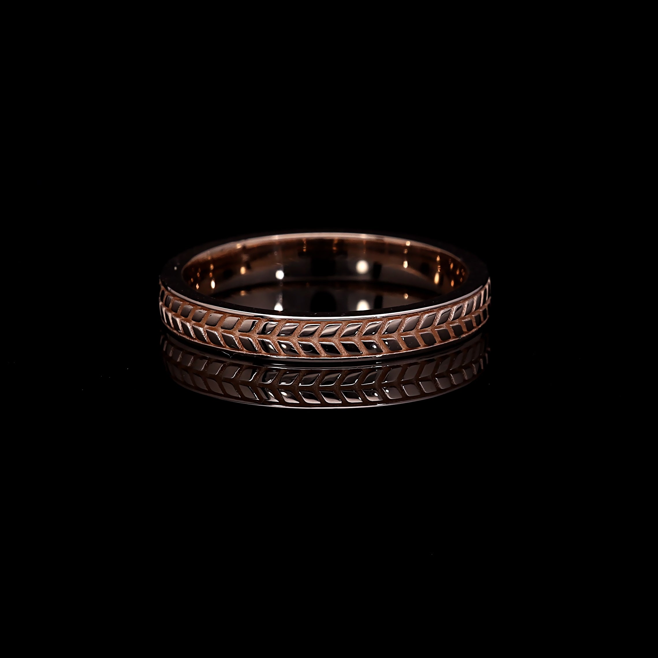 Verighete V000471 din aur roz forma spic mare - Bijuterii LA ROSA