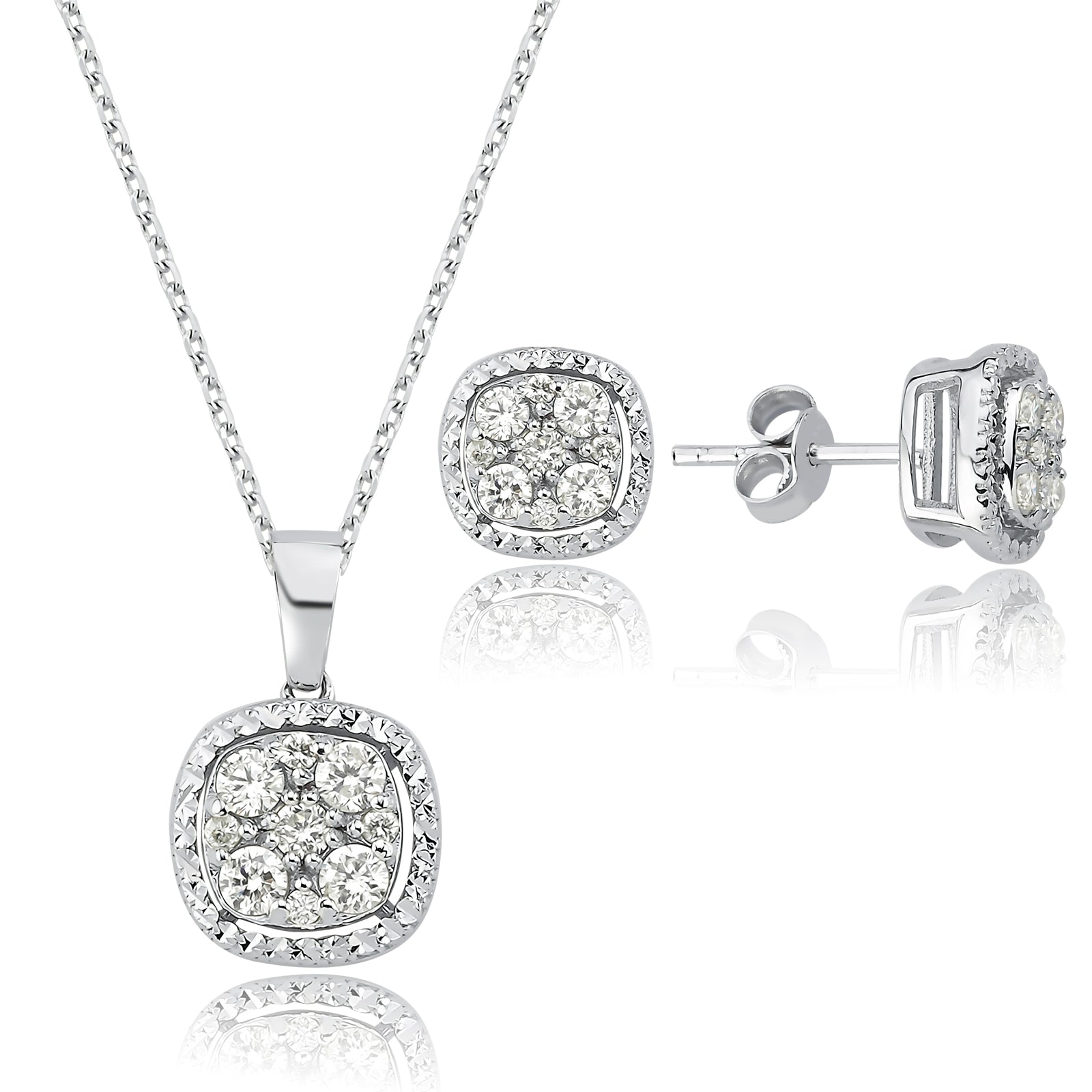 CERCEI AVS1937 DIN AUR ALB 14K CU DIAMANTE - Bijuterii LA ROSA