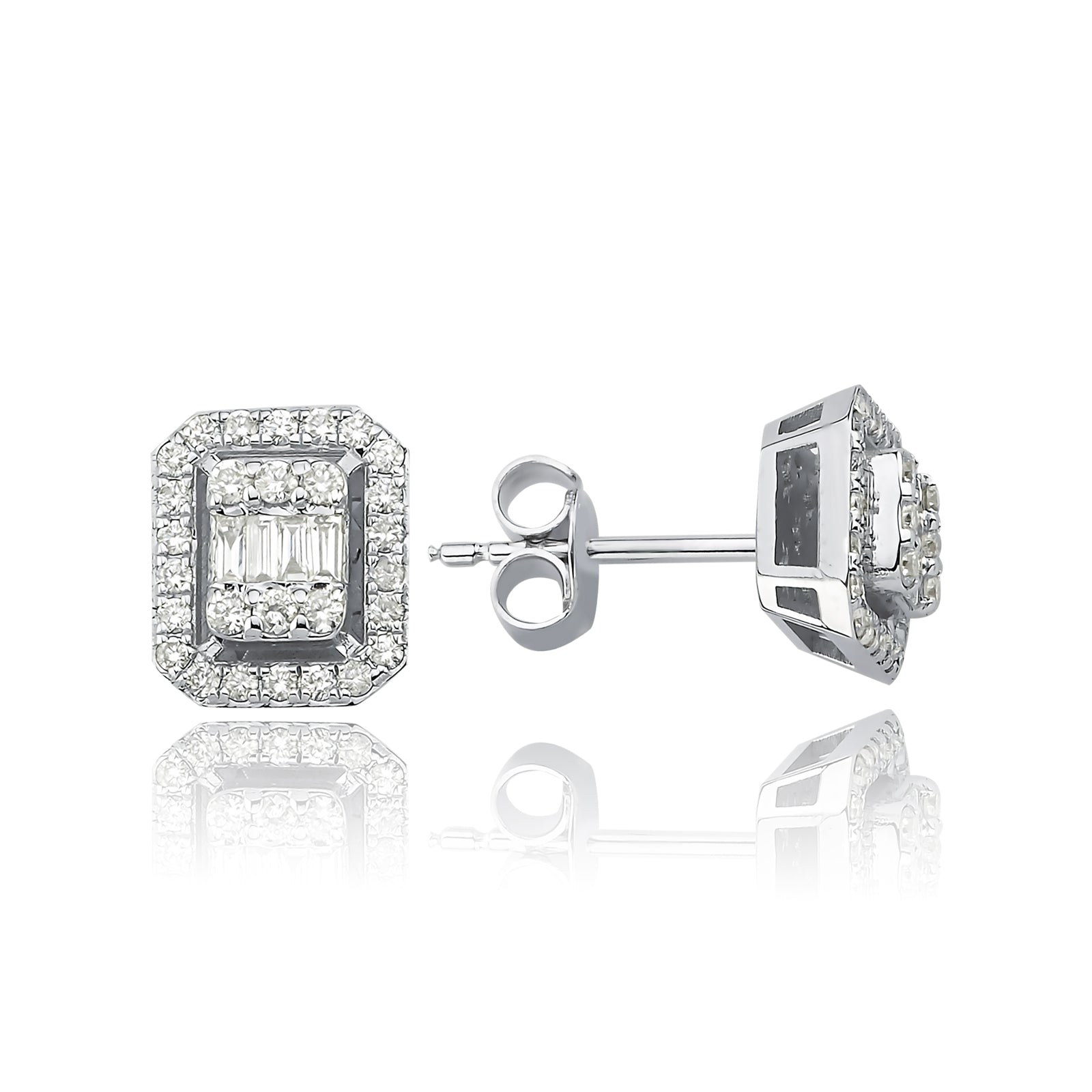 Cercei AVS1591 din aur alb 14k cu diamante - Bijuterii LA ROSA