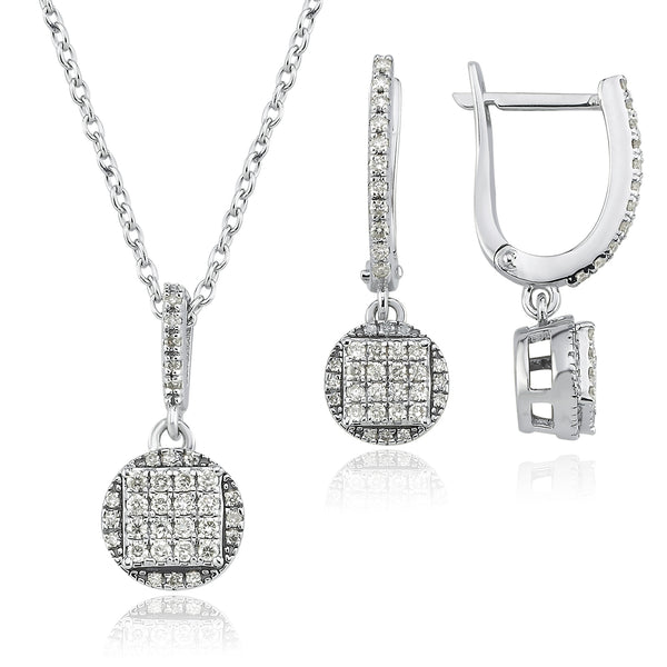 Cercei AVS2764 din aur alb 14k cu diamante - Bijuterii LA ROSA