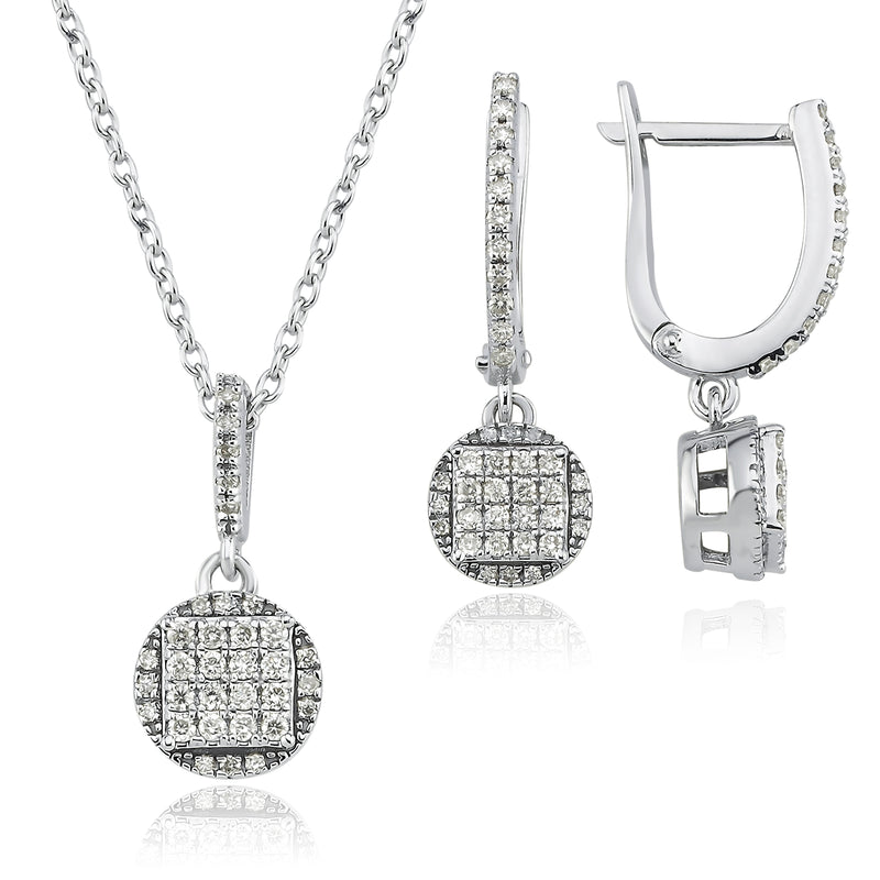 Cercei AVS2764 din aur alb 14k cu diamante - Bijuterii LA ROSA
