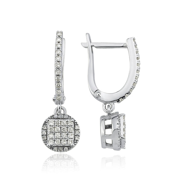 Cercei AVS2764 din aur alb 14k cu diamante - Bijuterii LA ROSA