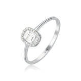 Inel AVS4626 din aur alb 14k cu diamante baguette - Bijuterii LA ROSA