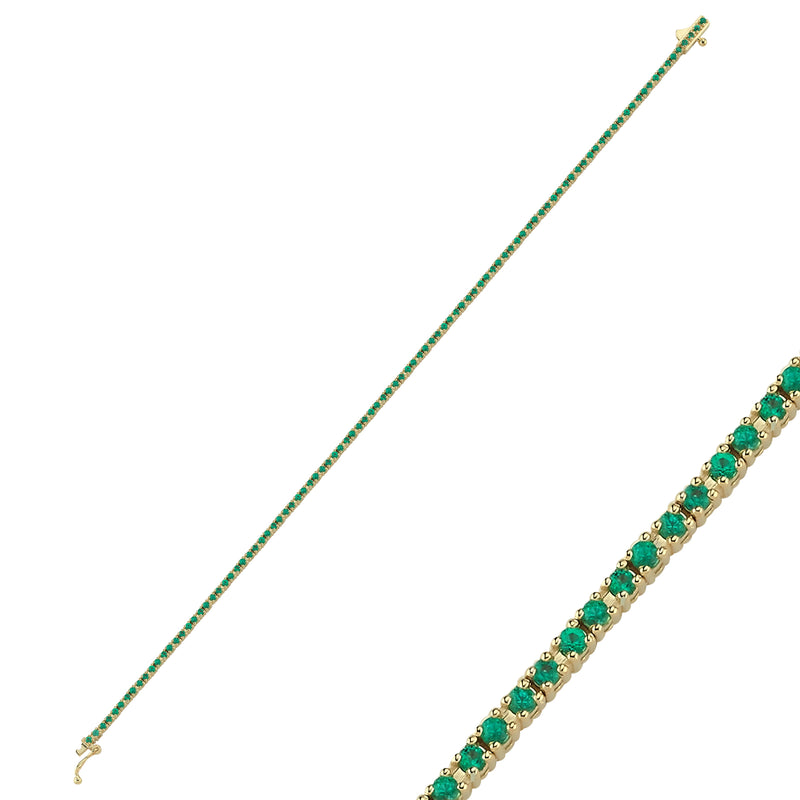 Bratara Tennis AVS6251 din aur alb 14k cu smaralde - Bijuterii LA ROSA