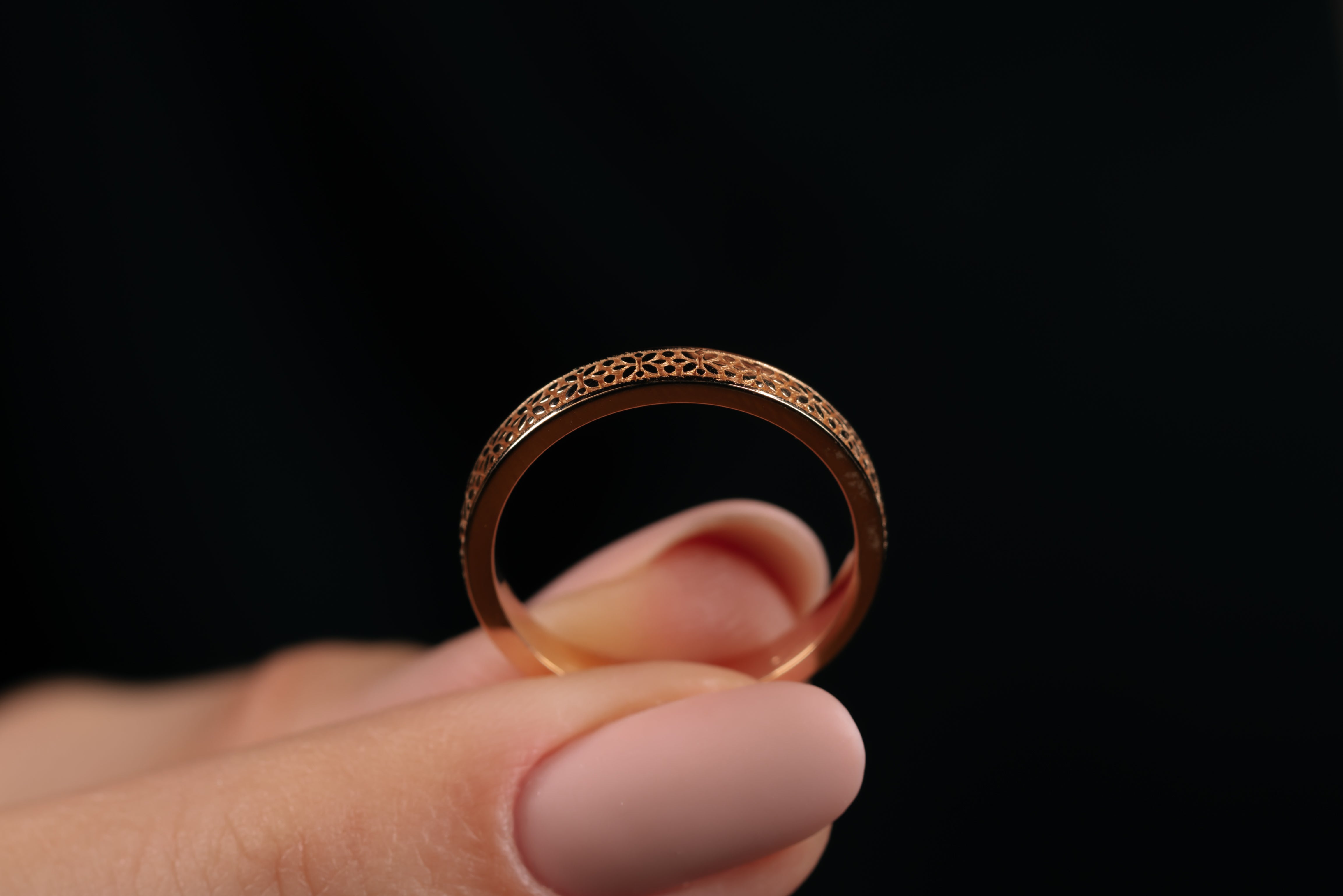Inel V000468 din aur roz 14k model floare - Bijuterii LA ROSA