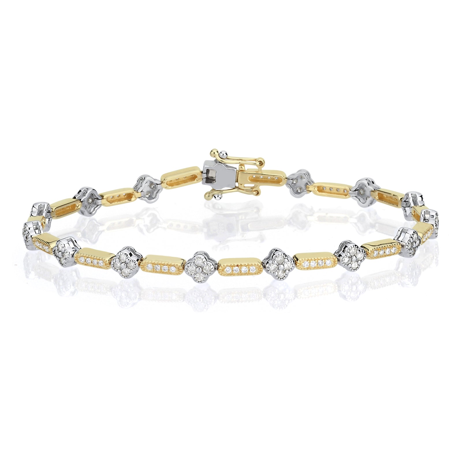 Bratara CN0648B din aur galben 14k cu diamante - Bijuterii LA ROSA