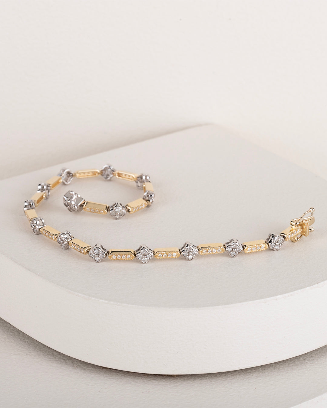 Bratara CN0648B din aur galben 14k cu diamante - Bijuterii LA ROSA