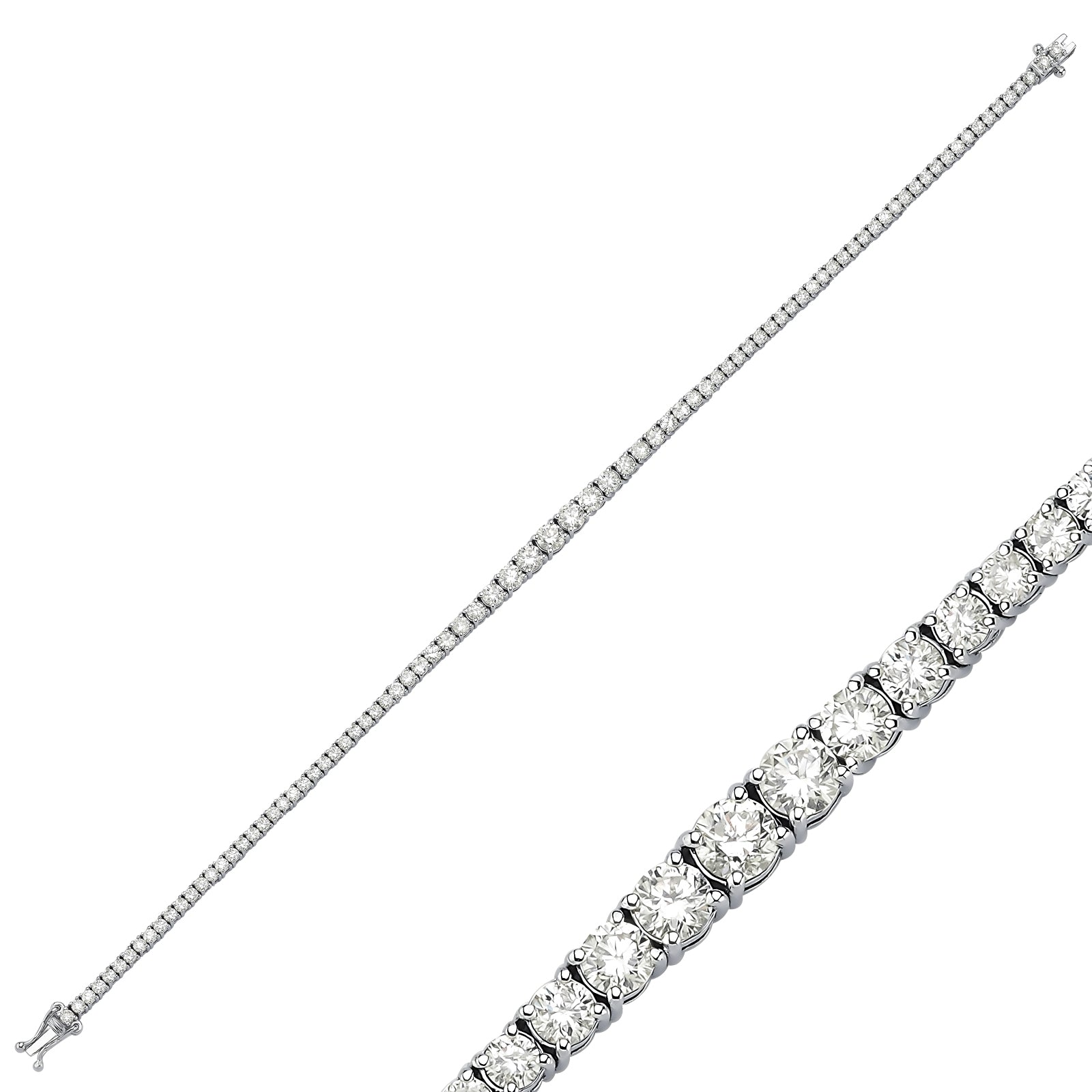 Bratara Tennis TNS0003B din aur alb 14k cu diamante - Bijuterii LA ROSA