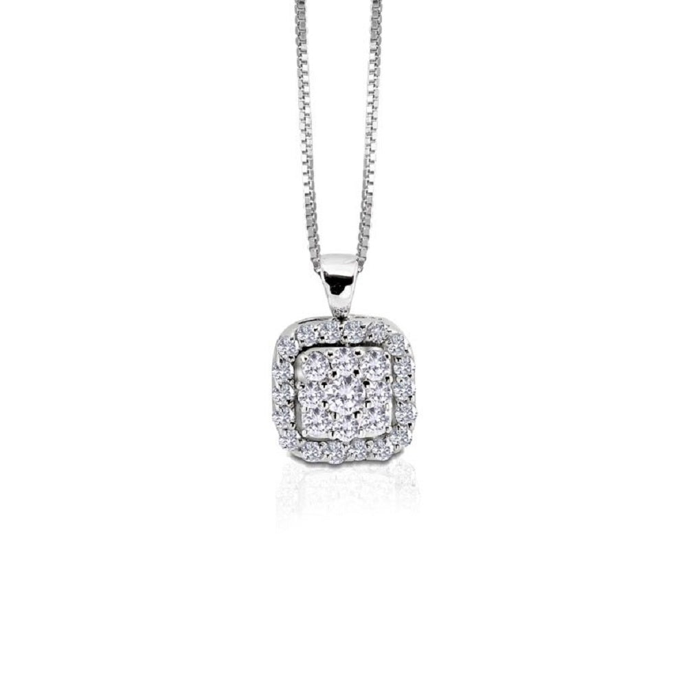 Colier din aur alb 18k cu diamante naturale 0.25ct