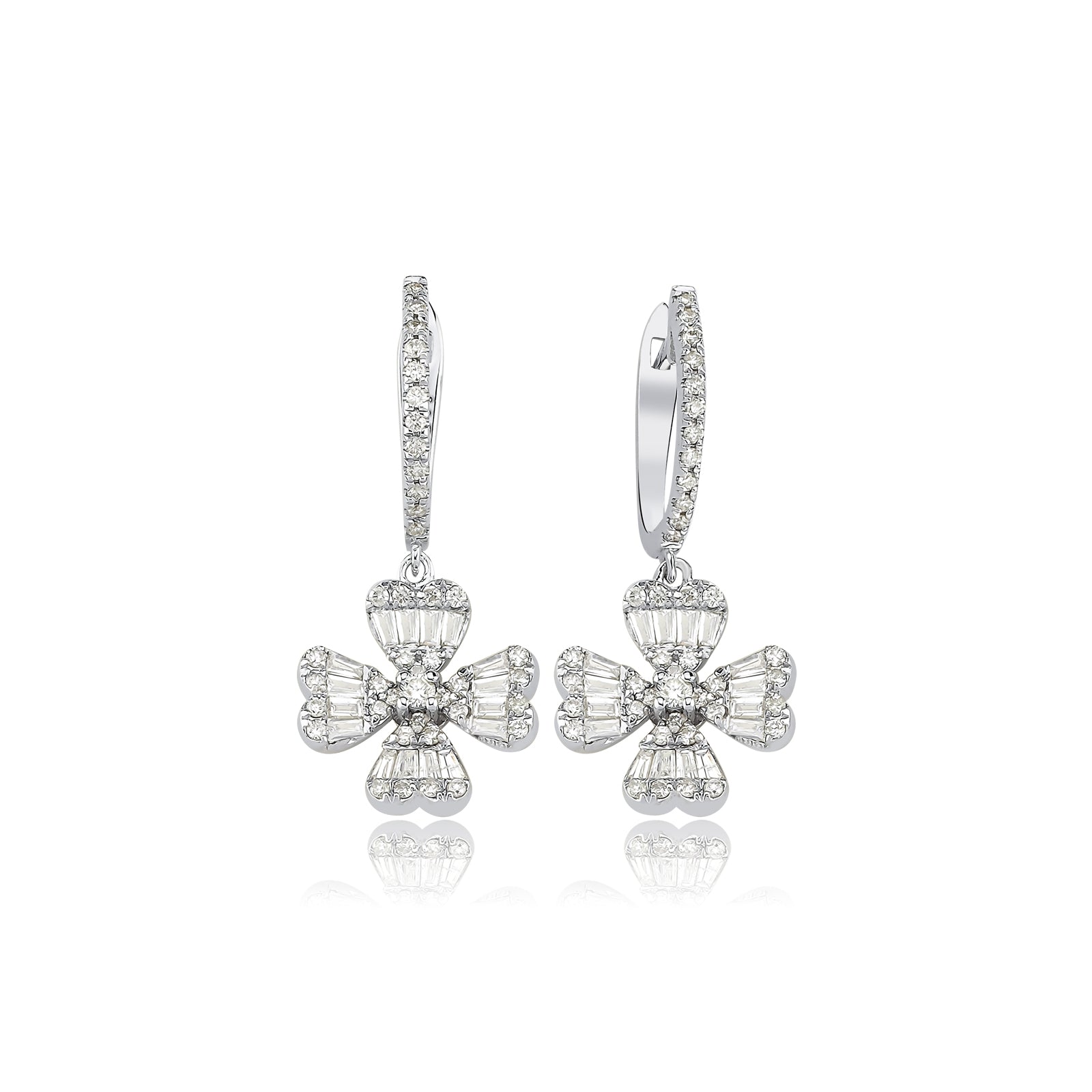 Cercei CN0573E din aur alb 14k cu diamante - Bijuterii LA ROSA