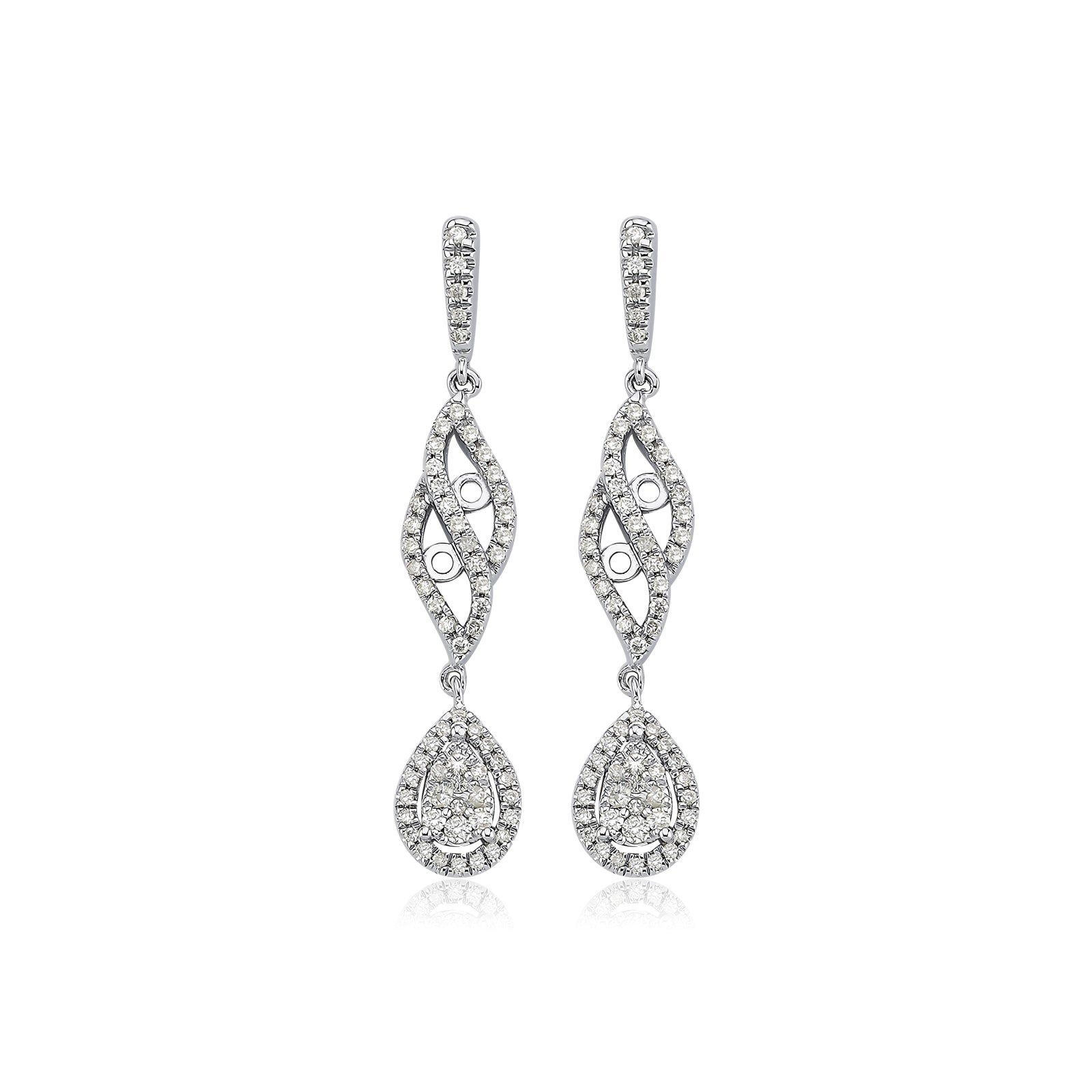 Cercei CN1316E din aur alb 14k cu diamante - Bijuterii LA ROSA