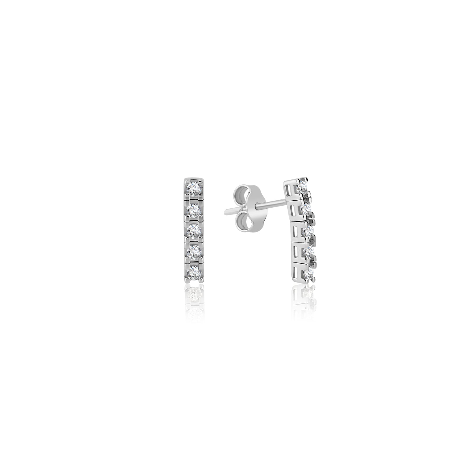 Cercei MD54634 din aur alb 14k cu diamante - Bijuterii LA ROSA