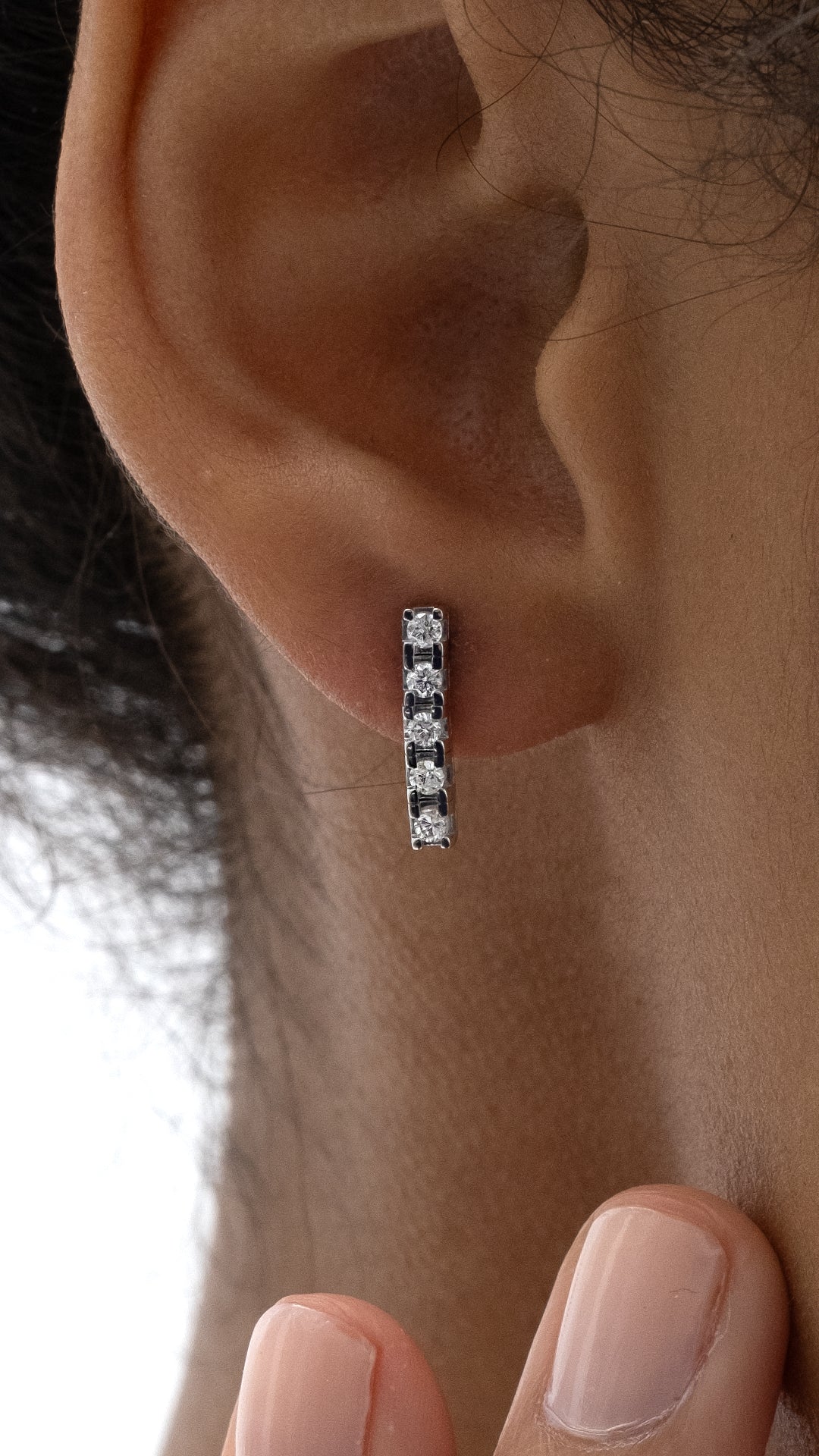 Cercei MD54634 din aur alb 14k cu diamante - Bijuterii LA ROSA