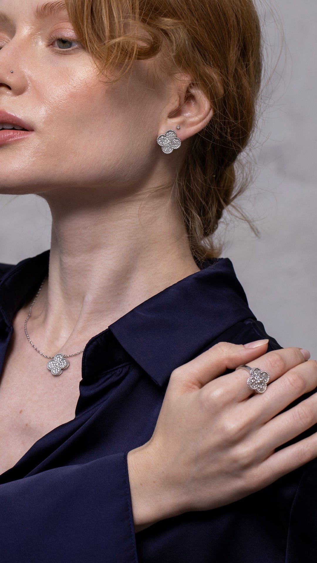 Inel NS0025RS din aur alb 14k cu diamante - Bijuterii LA ROSA