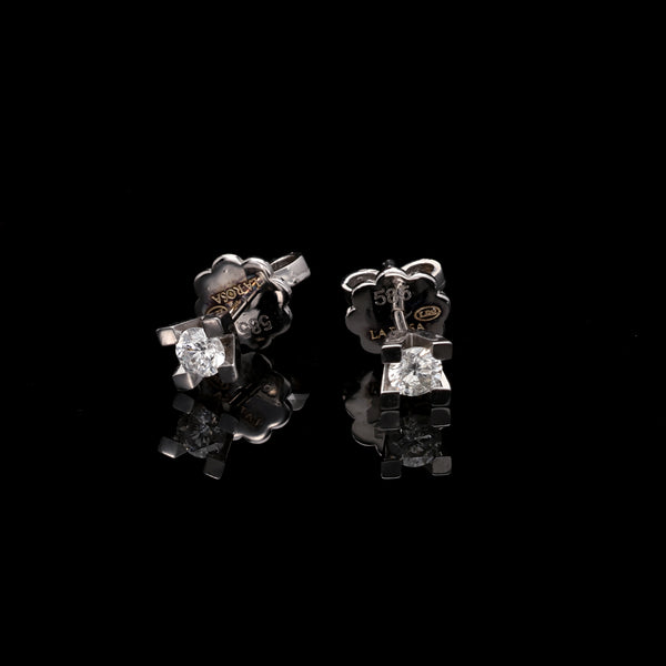 Cercei TK0937E-0.15 din aur alb 14k cu diamante - Bijuterii LA ROSA
