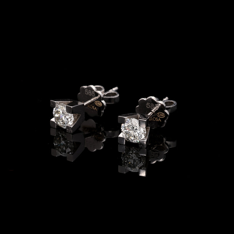 Cercei TK0937E-0.40 din aur alb 14k cu diamante - Bijuterii LA ROSA