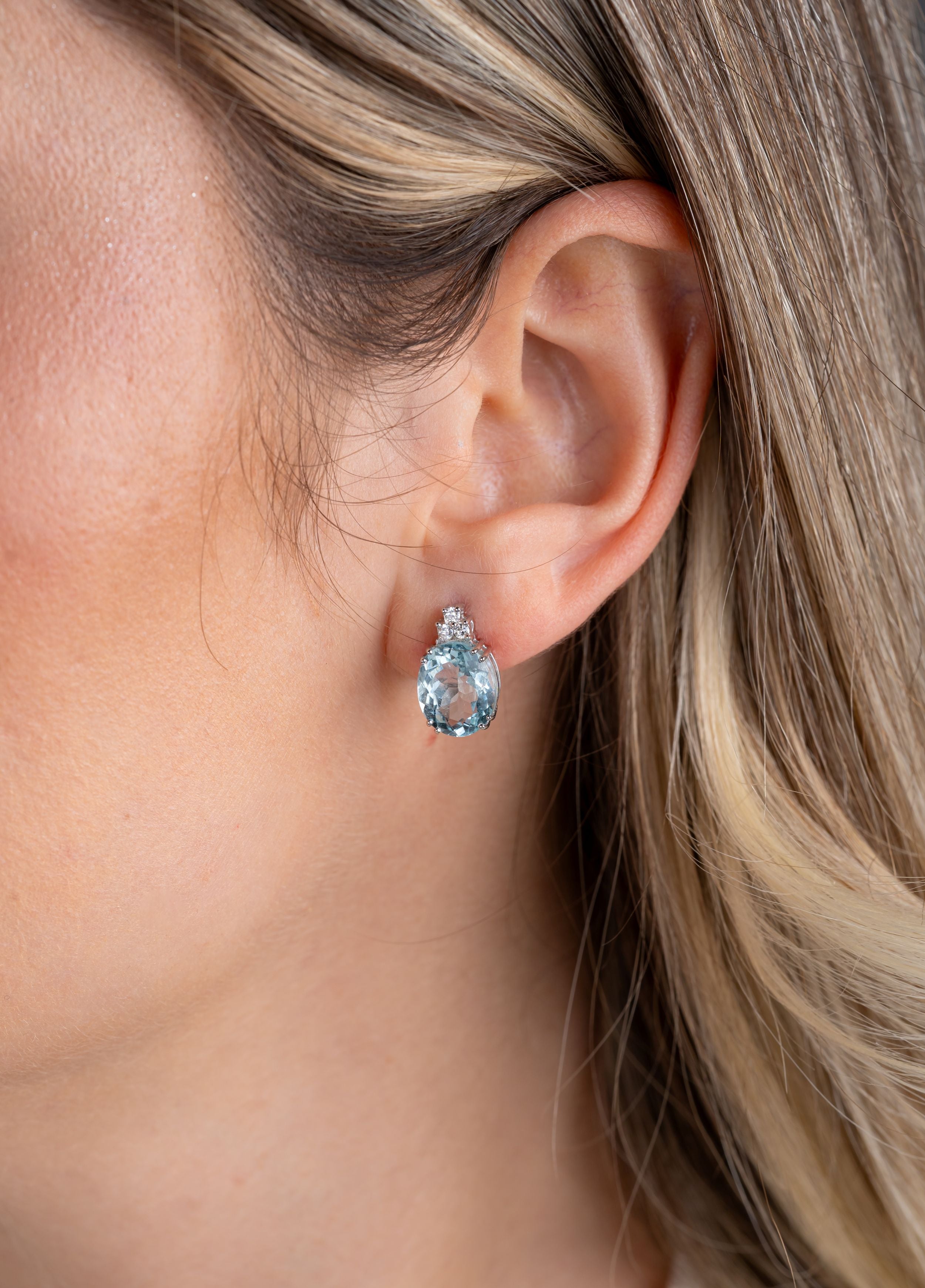 Cercei LRSE105DI din aur alb 18k cu aquamarin 6.54ct si diamante naturale 0.14ct