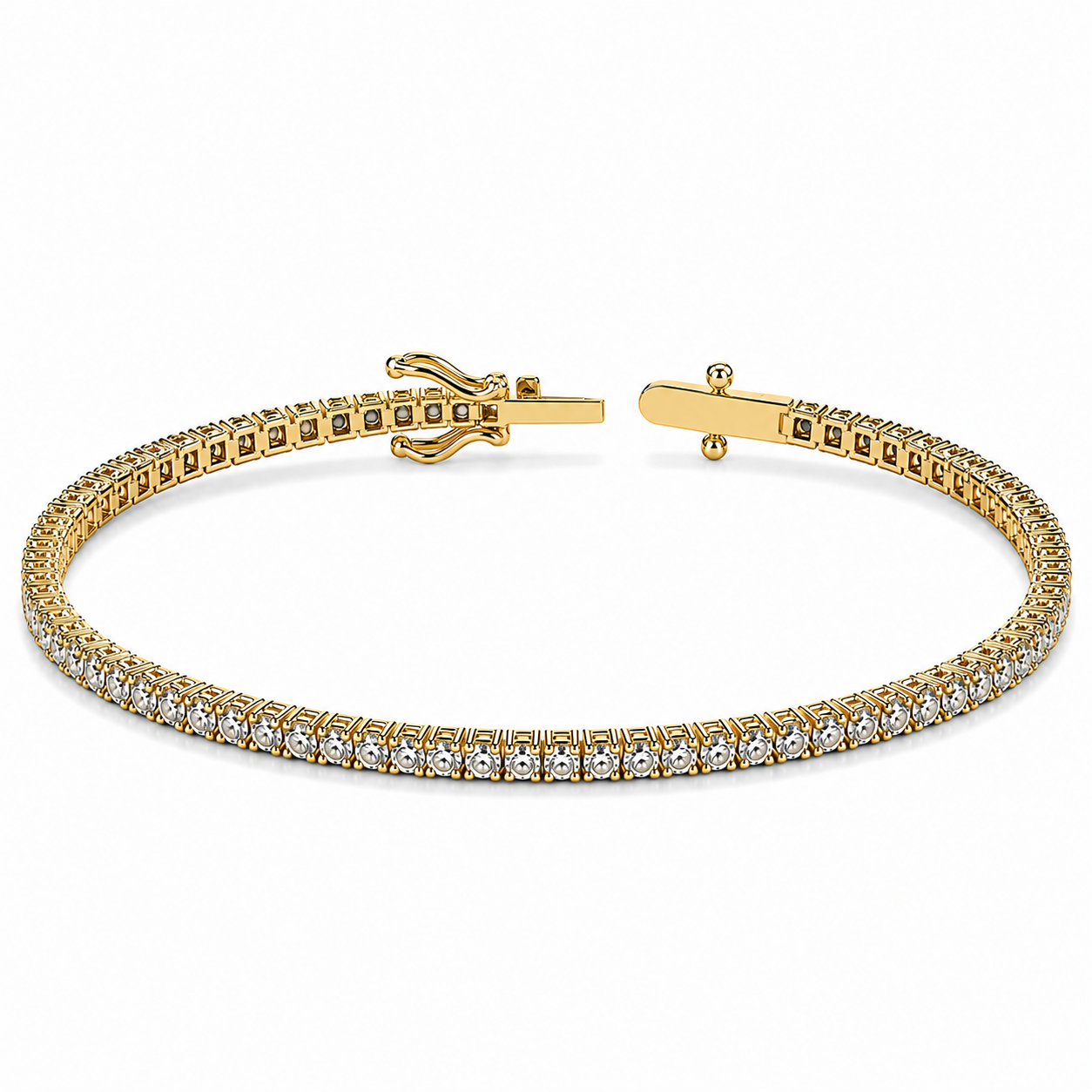 Bratara Tennis BOBR102 din aur galben sau roz 14k cu diamante naturale