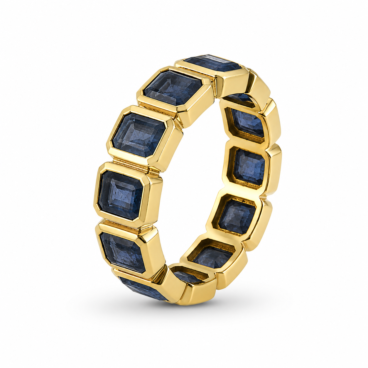 Inel eternity R004554 aur galben 14k cu safire 7.39ct