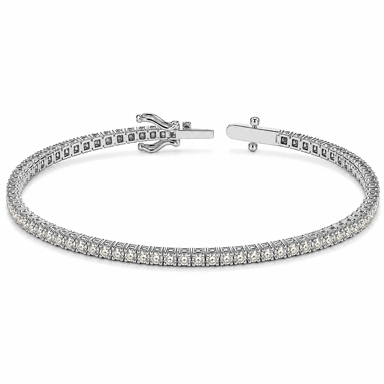 Bratara Tennis BOBR102 din aur alb 14k cu diamante naturale