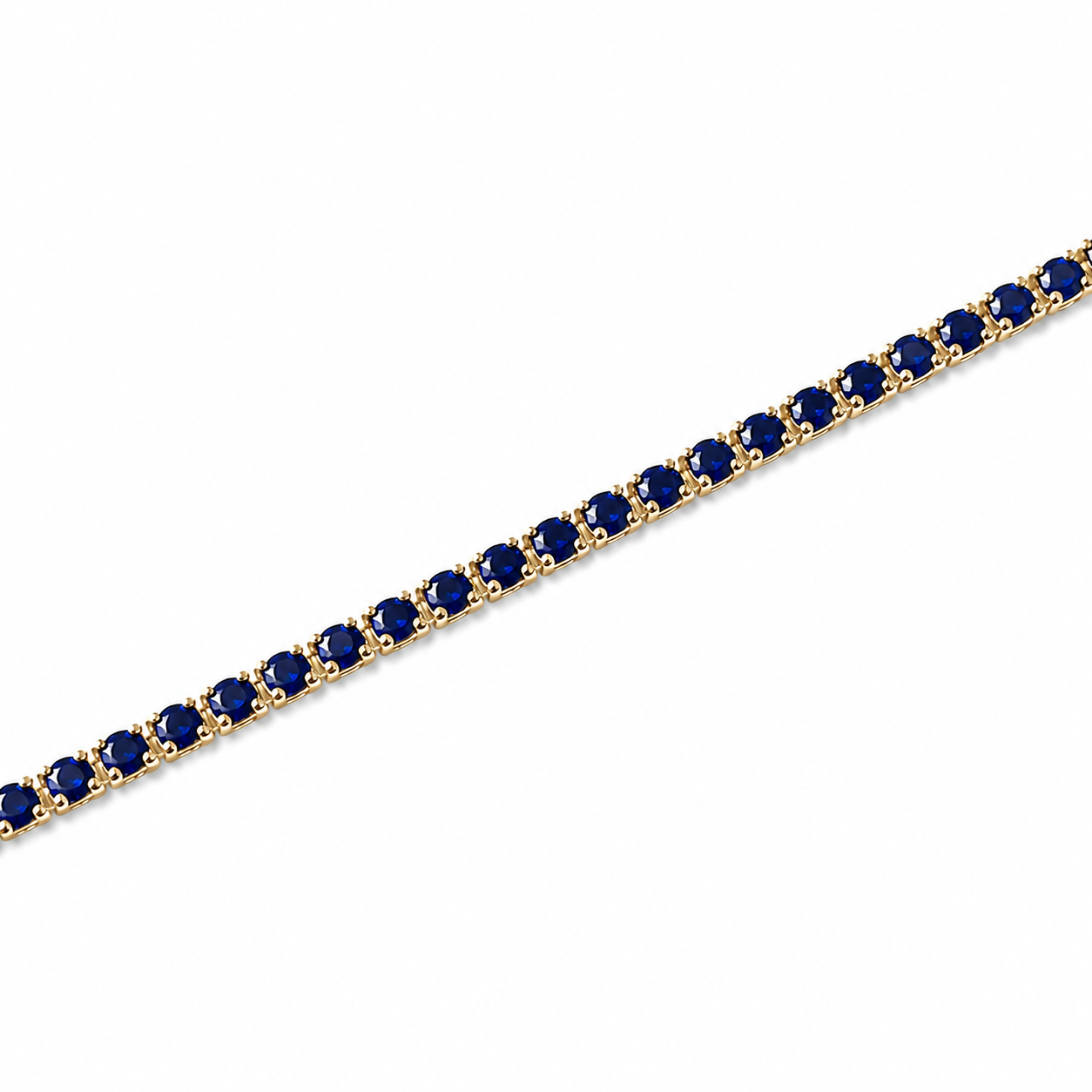 Bratara Tennis BOBR102 din aur galben sau roz 14k cu safire