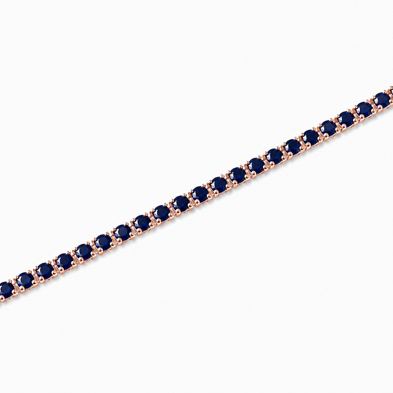 Bratara Tennis BOBR102 din aur galben sau roz 14k cu safire