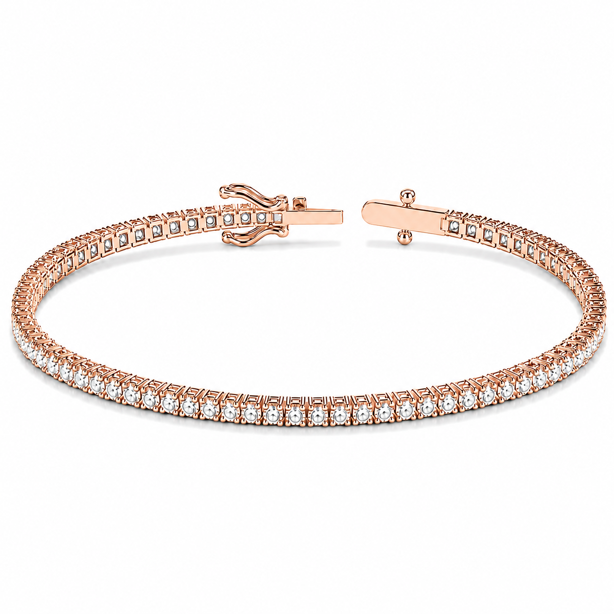 Bratara Tennis BOBR102 din aur galben sau roz 14k cu diamante naturale