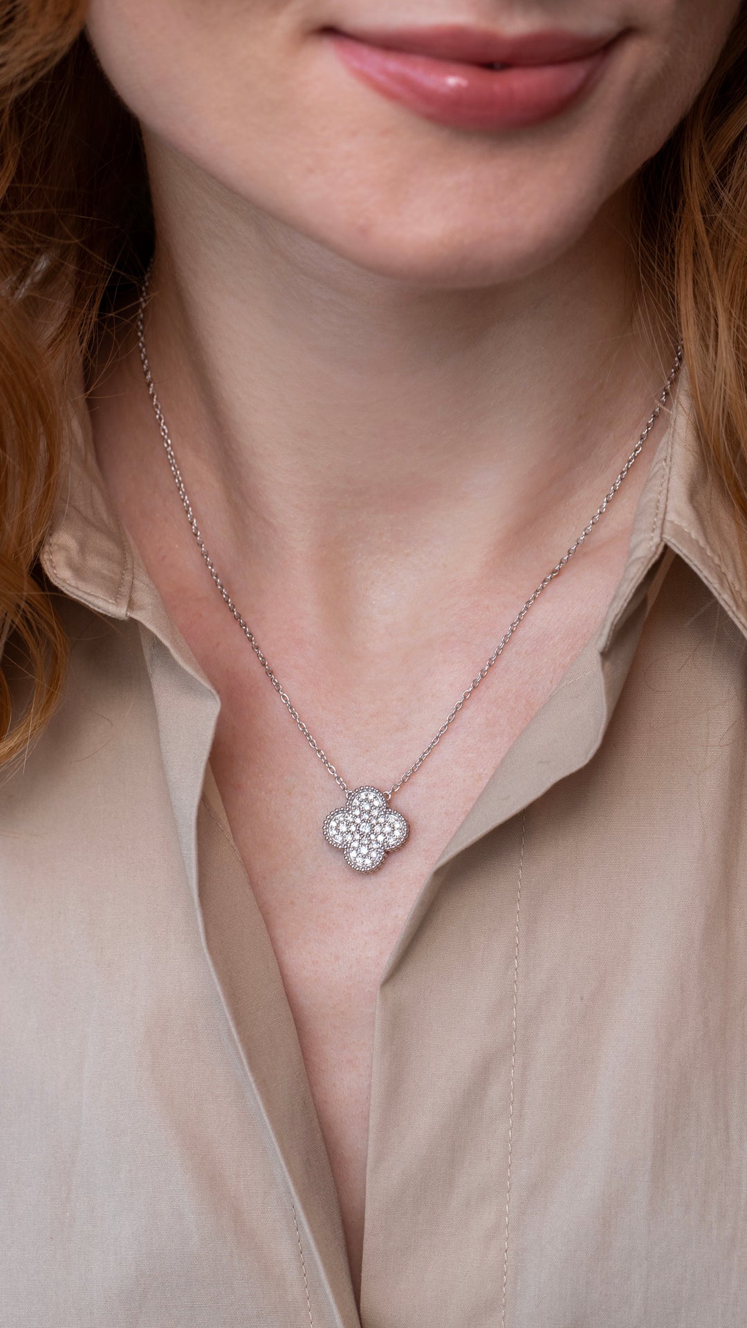 Colier NS0025MS din aur alb 14k cu diamante - Bijuterii LA ROSA