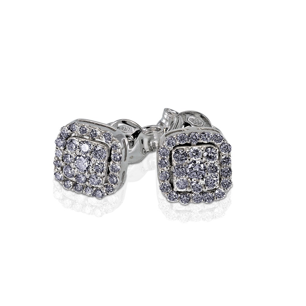 Cercei din aur alb 18k cu diamante naturale 0.51ct